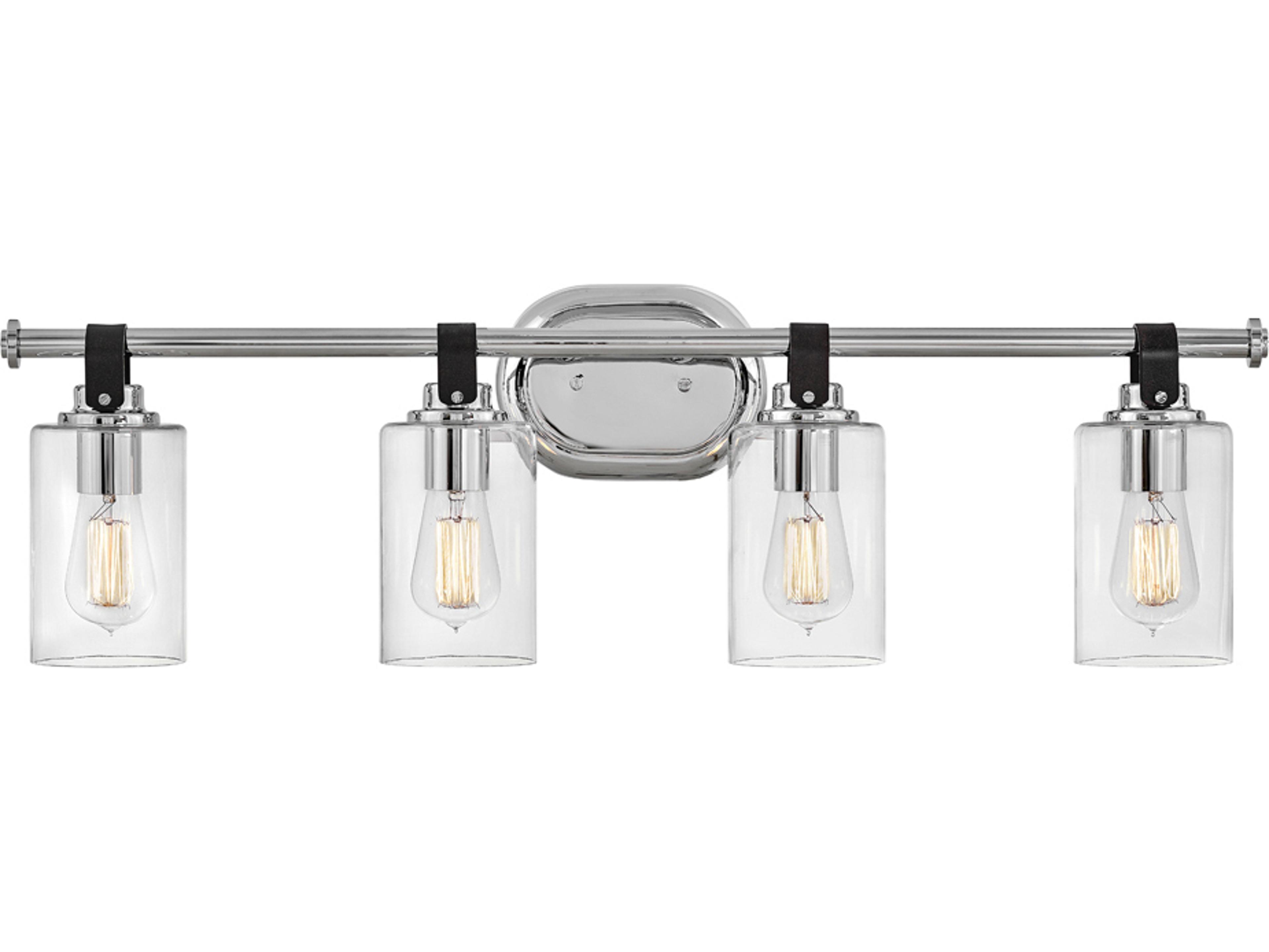 Hinkley Halstead 4-Light Chrome Glass Vanity Light