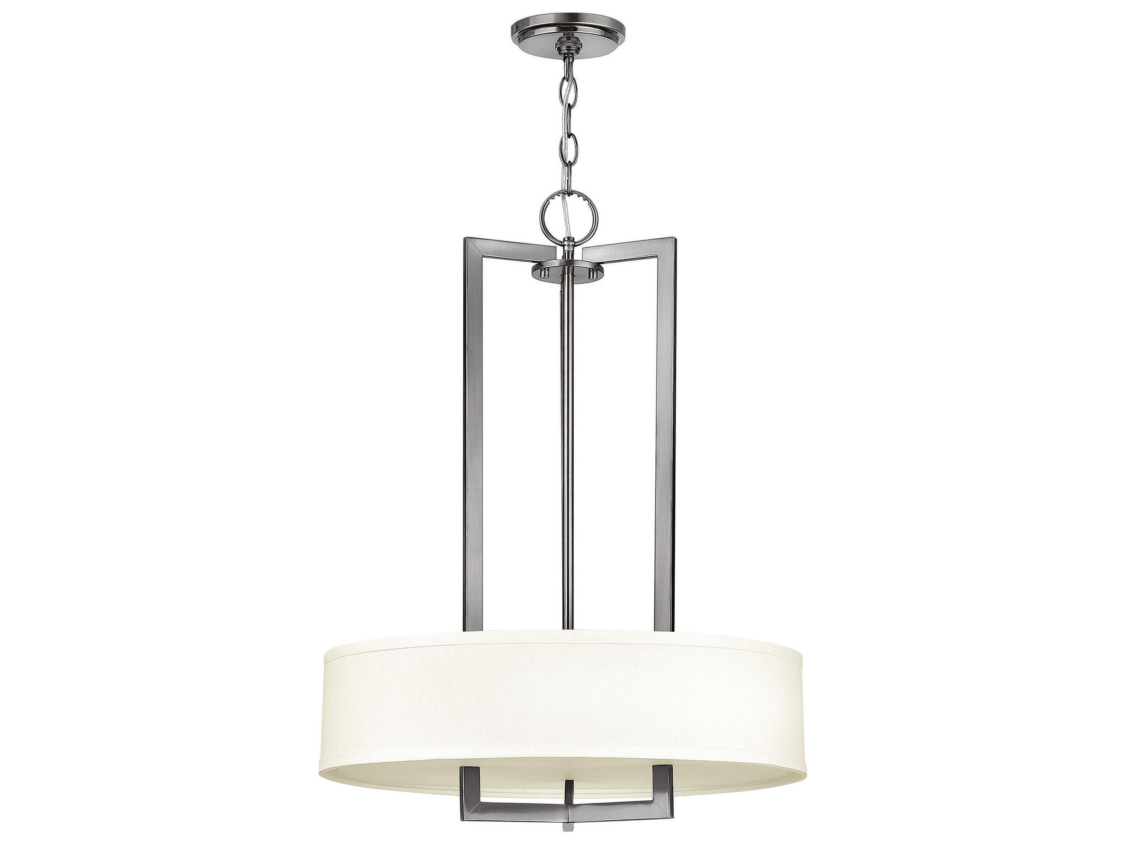 Hinkley Hampton 3-Light Antique Nickel Drum Pendant