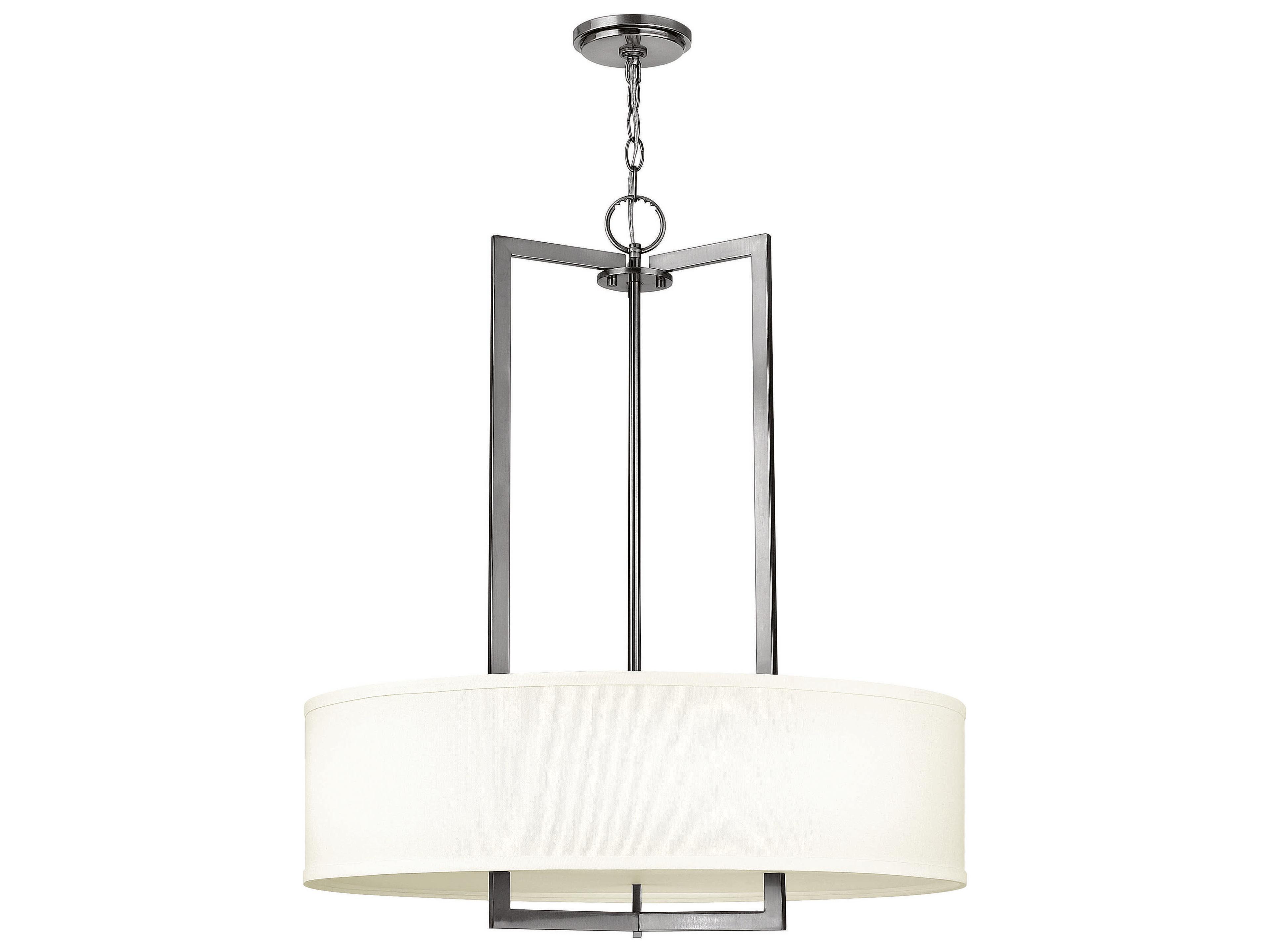 Hinkley Hampton 3-Light Antique Nickel Drum Pendant