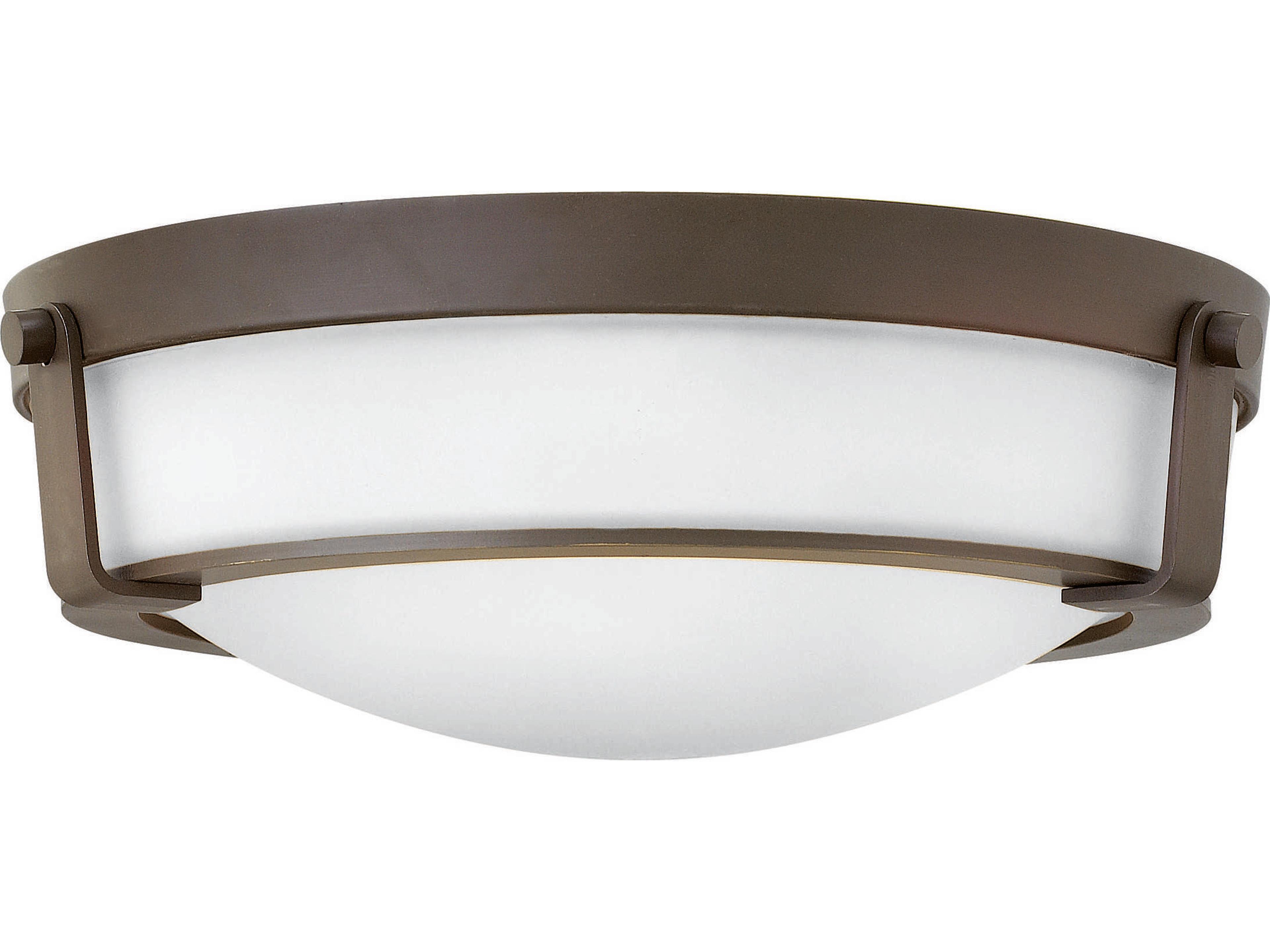 Hinkley Hathaway 3-Light Olde Bronze Glass Drum Flush Mount