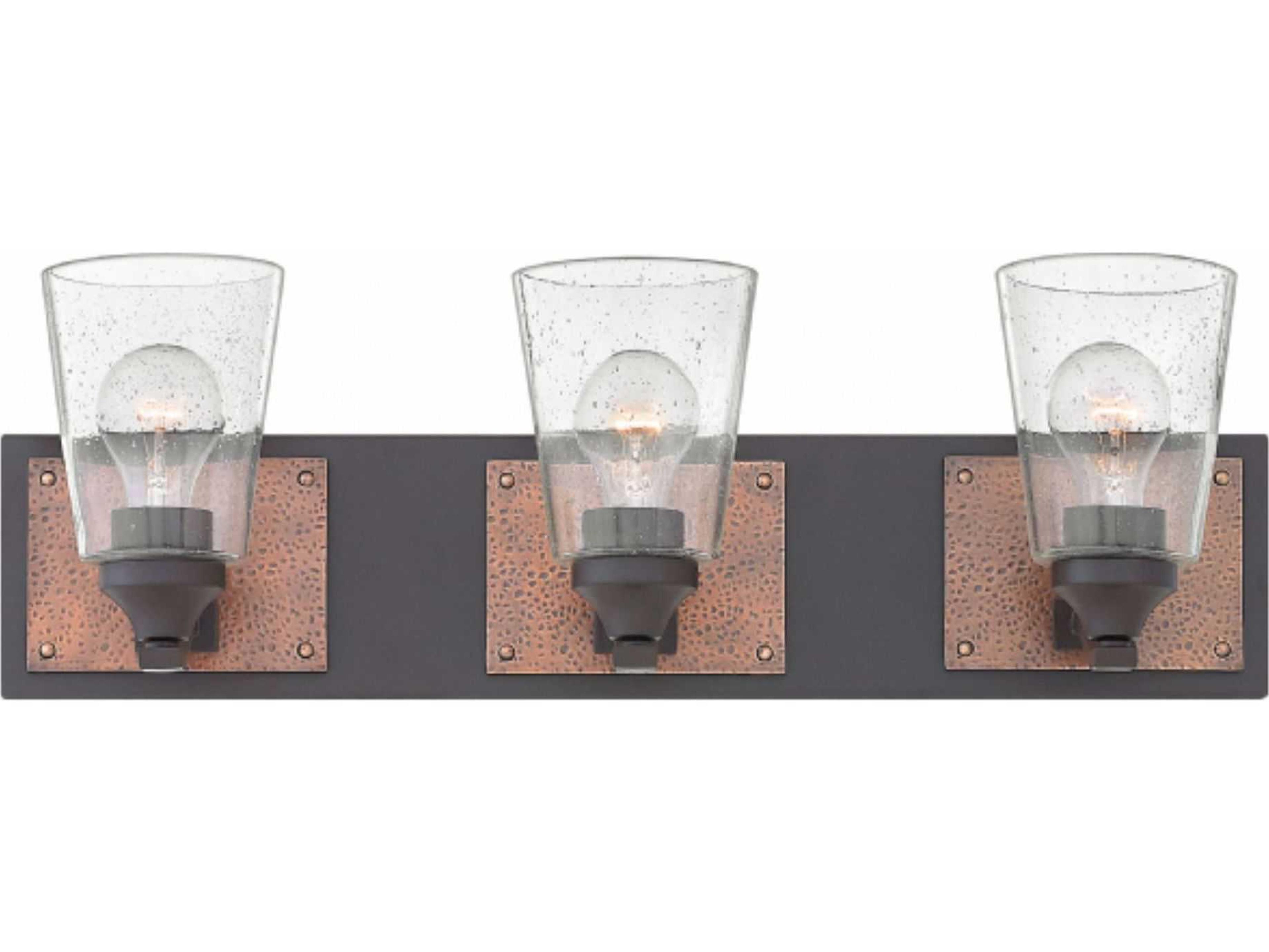 Hinkley Jackson 3-Light Buckeye Bronze Glass Vanity Light