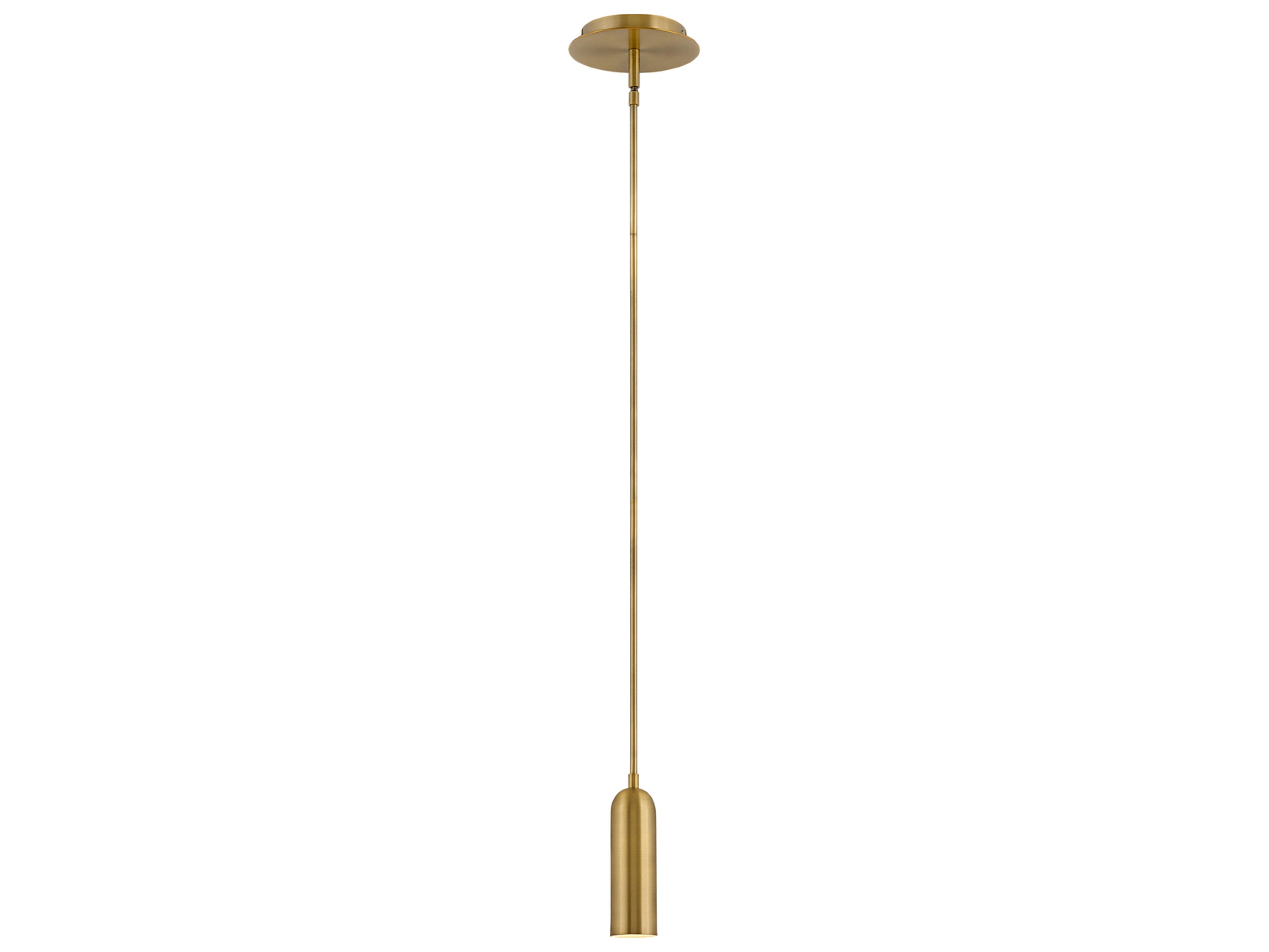 Hinkley Dax 1-Light Heritage Brass LED Cylinder Mini Pendant