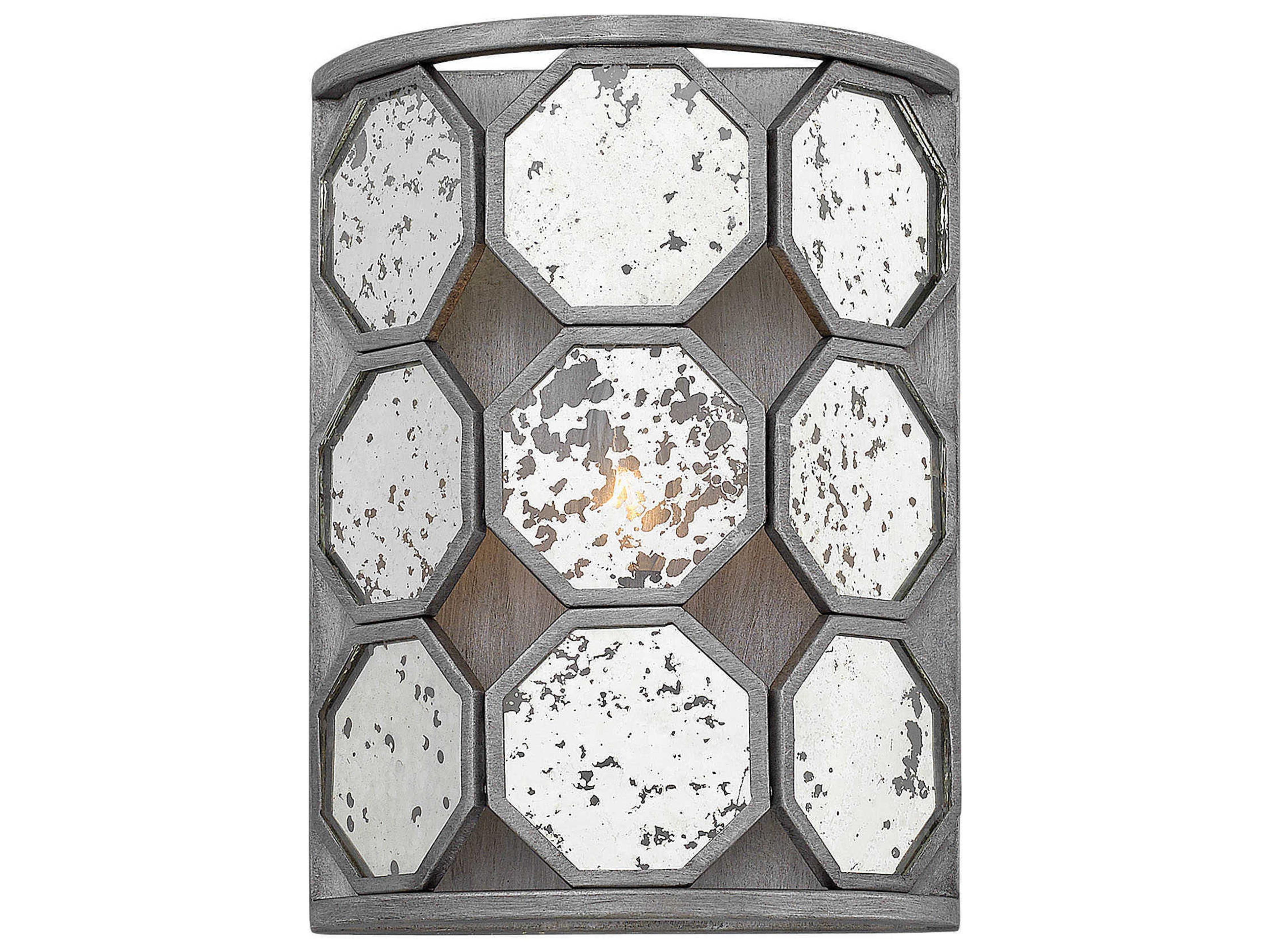 Hinkley Lara 1-Light Brushed Silver Glass Wall Sconce