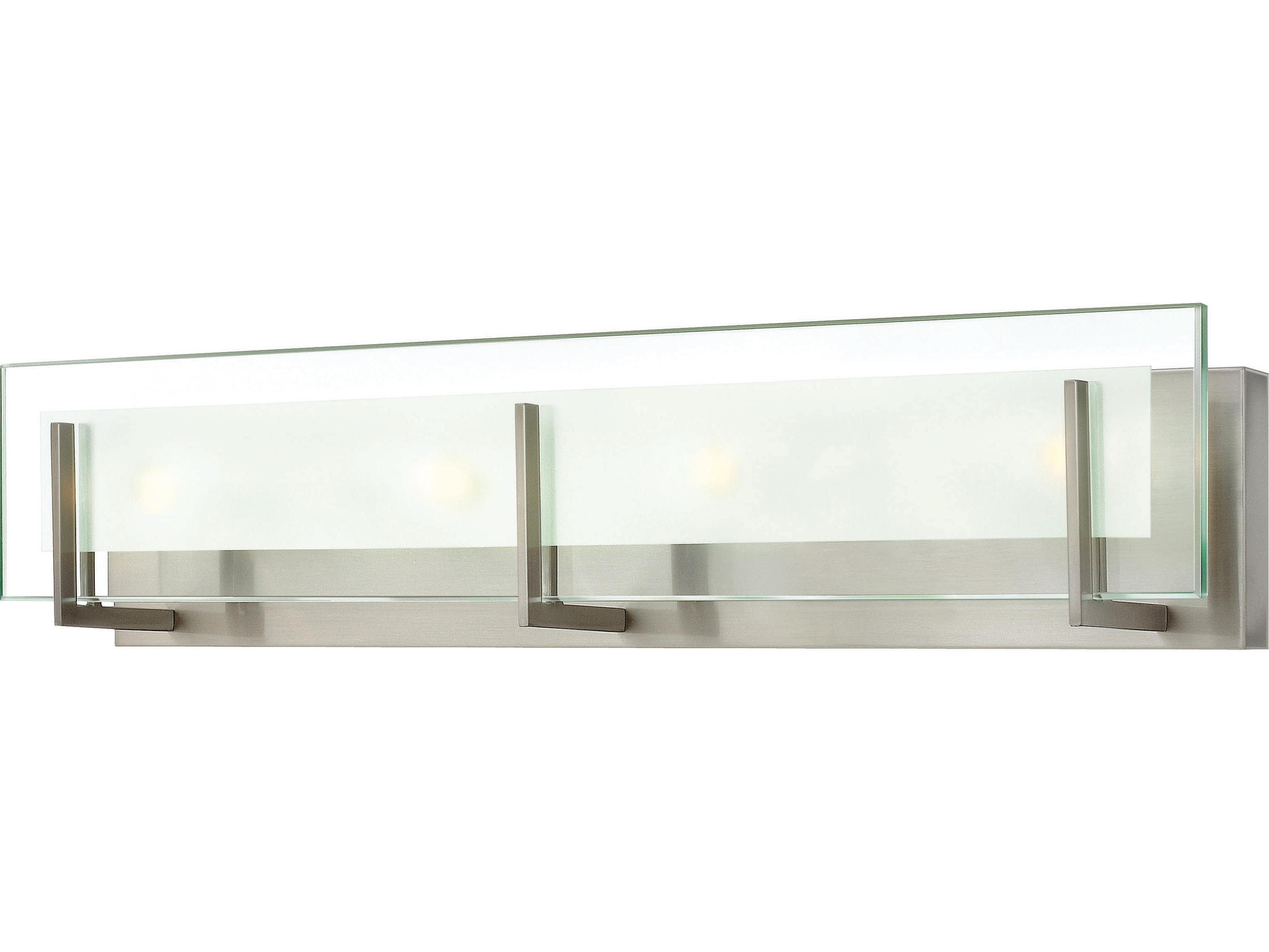 Hinkley Latitude 4-Light Brushed Nickel Glass Vanity Light
