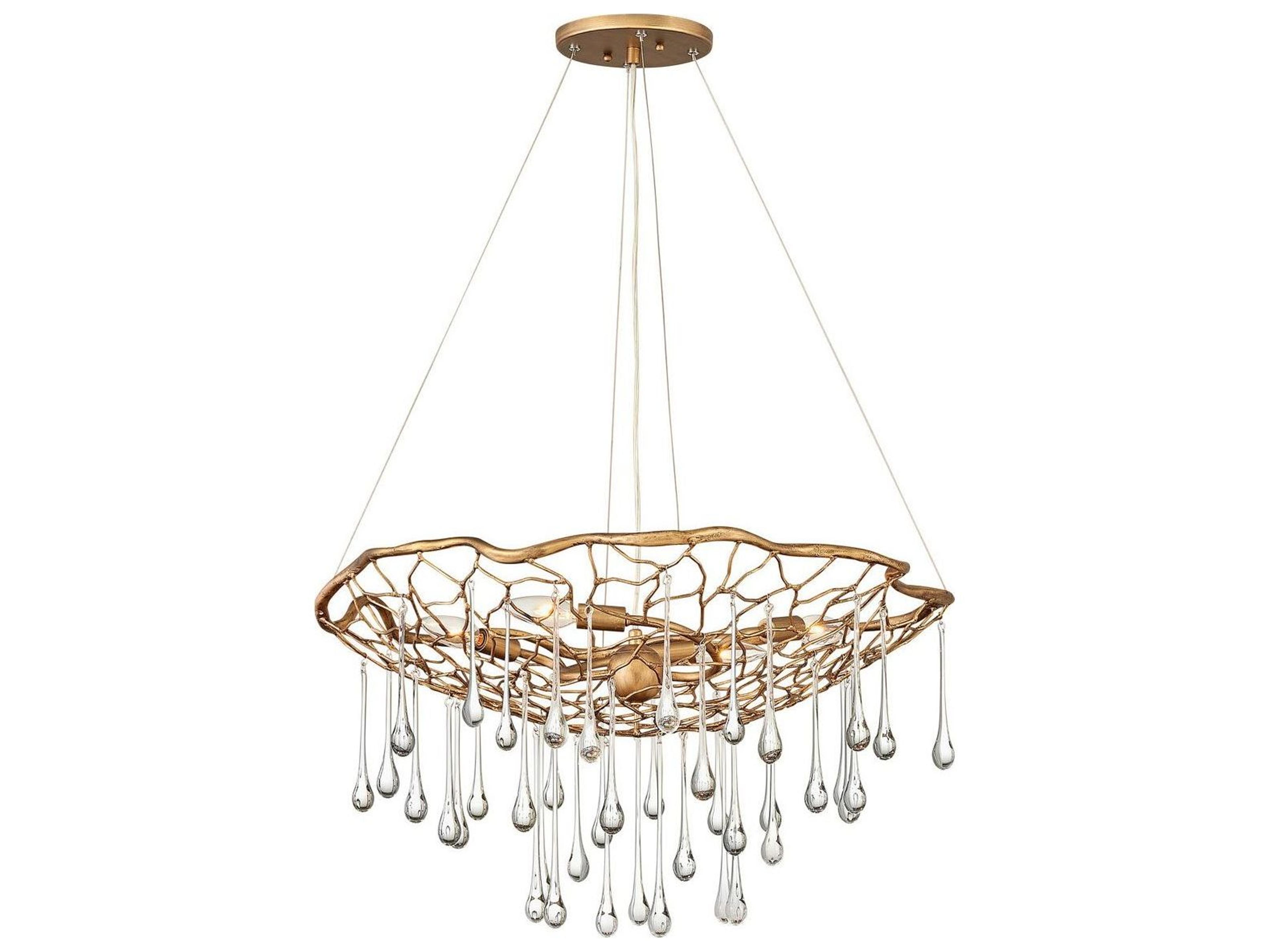 Hinkley Lisa Mcdennon 4-Light Burnished Gold Glass Pendant