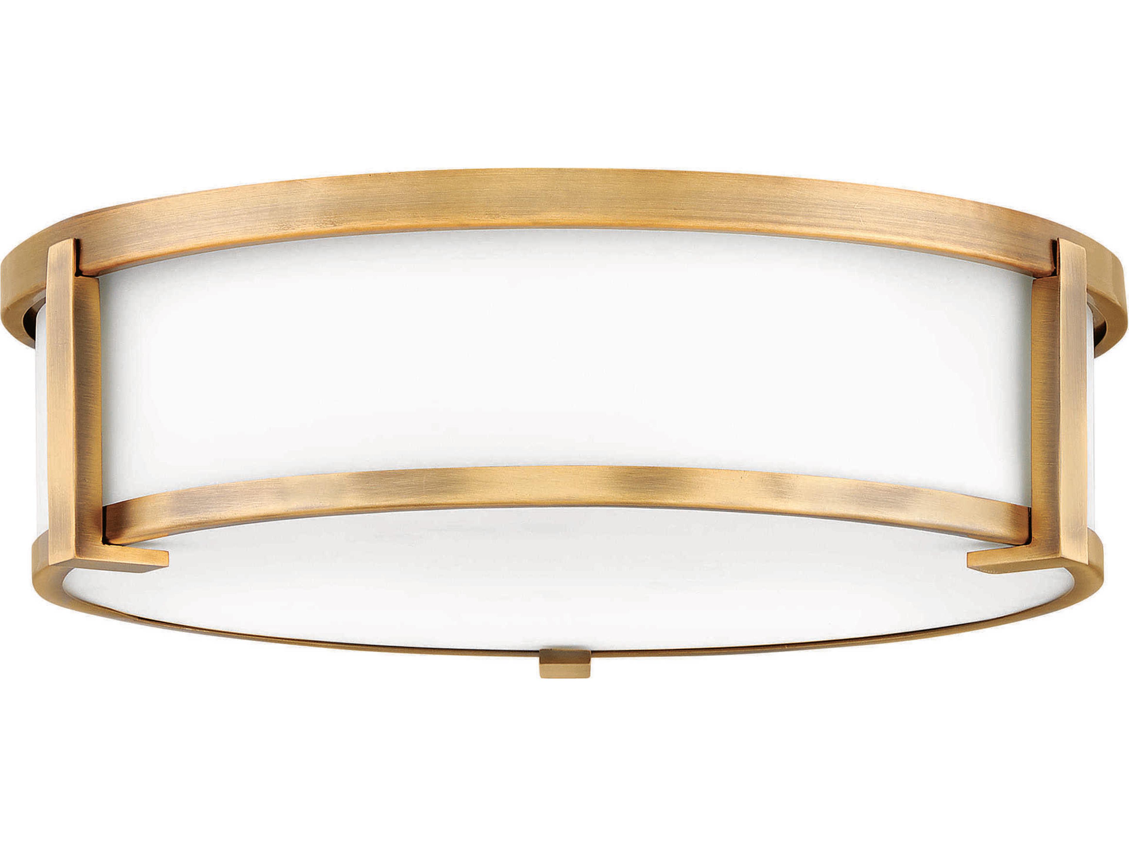 Hinkley Lowell 3-Light Brushed Bronze Glass Drum Flush Mount