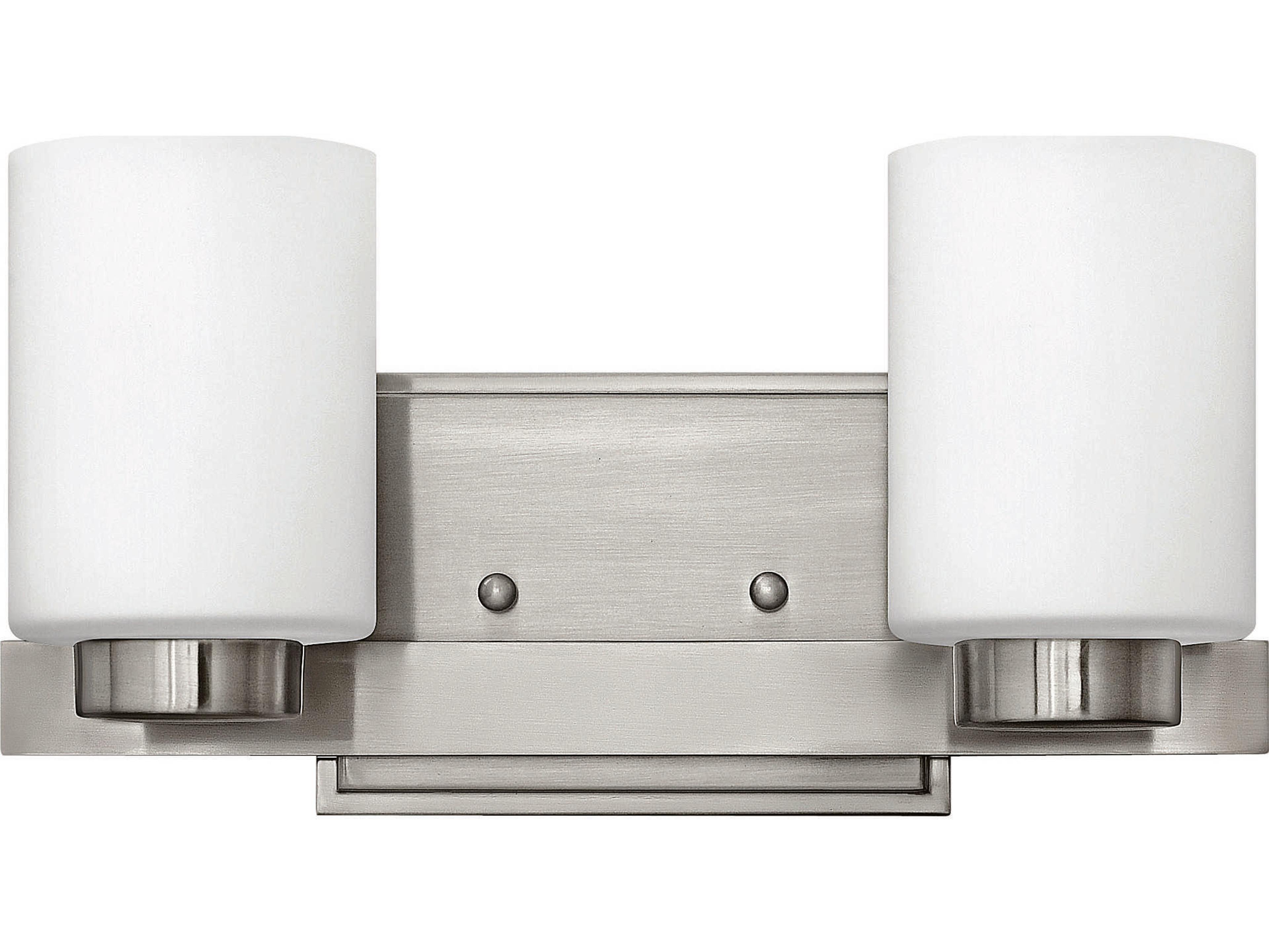 Hinkley Miley 2-Light Brushed Nickel Glass Vanity Light