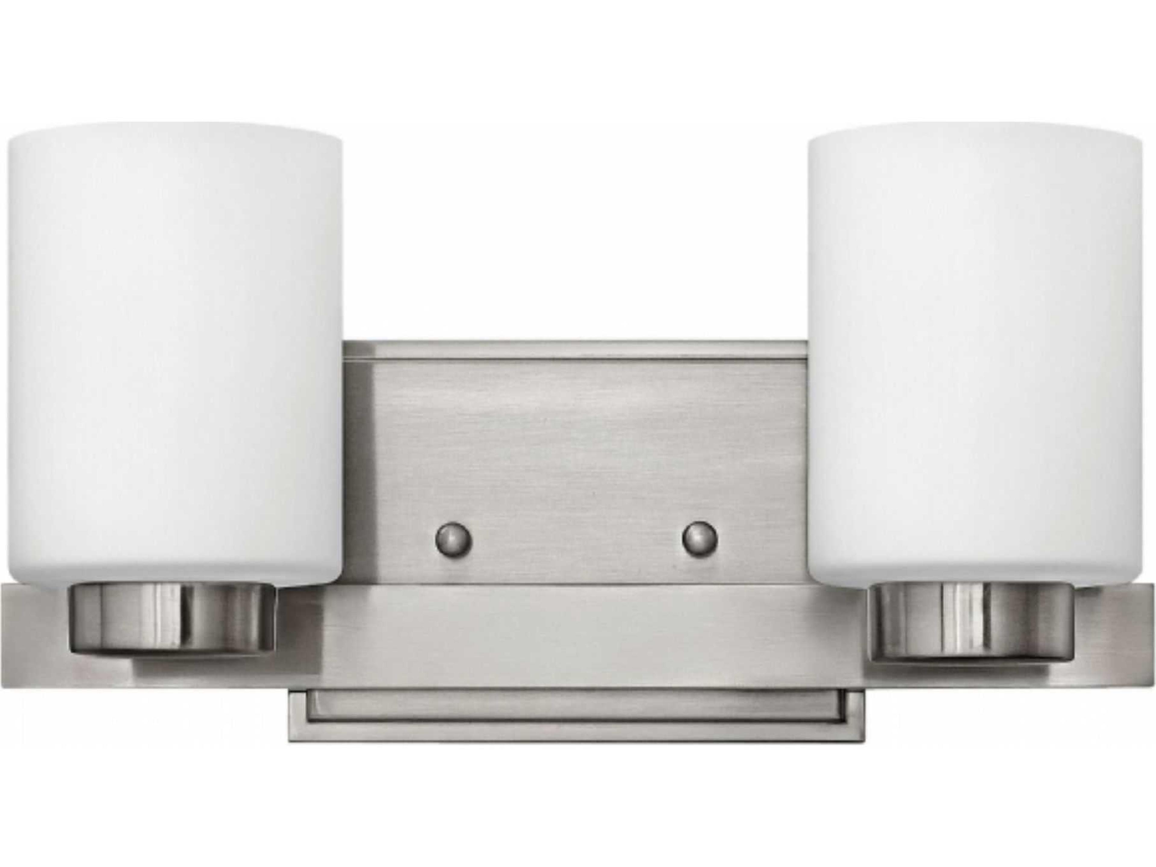 Hinkley Miley 2-Light Brushed Nickel Glass LED Vanity Light