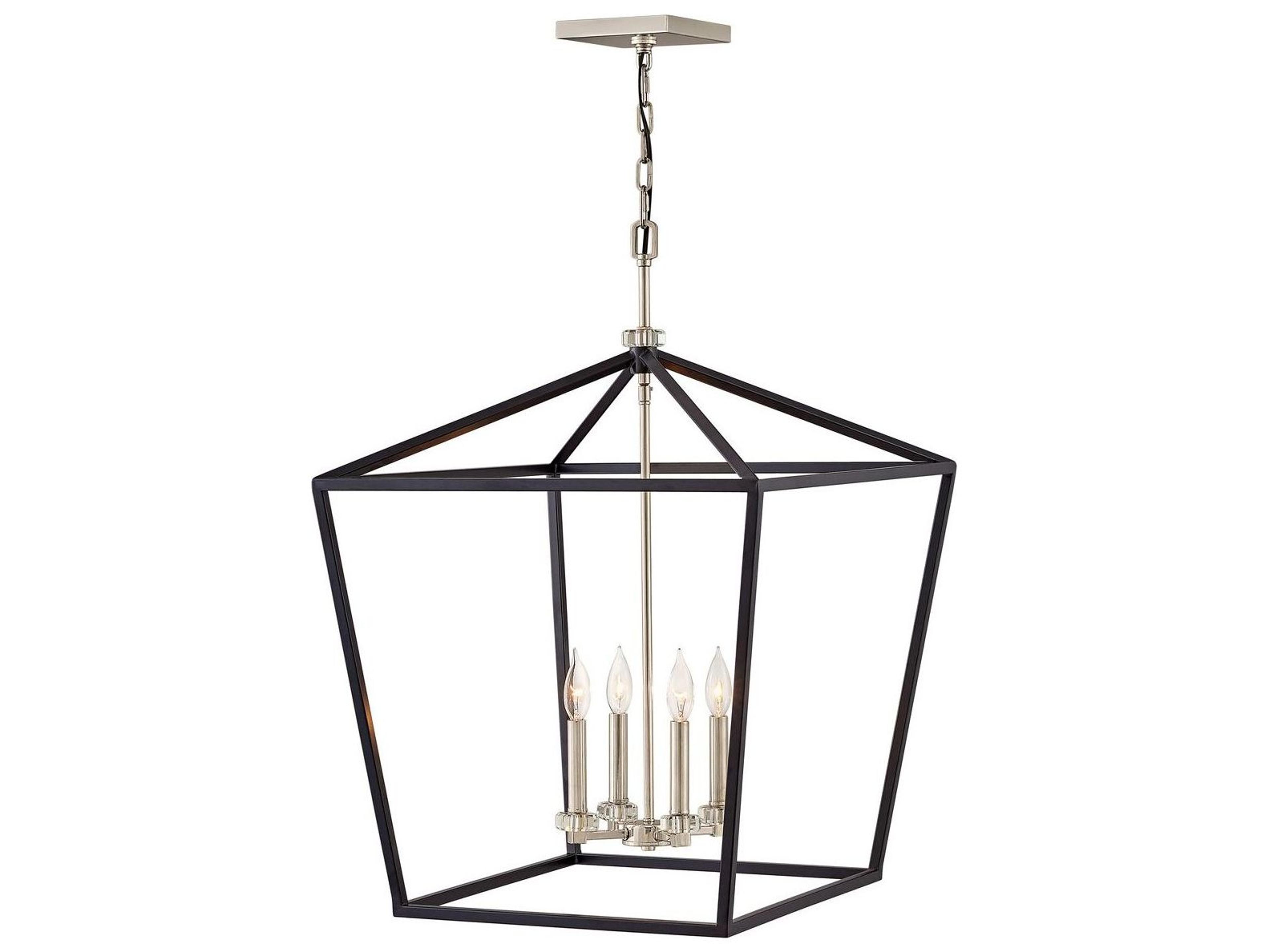 Hinkley Stinson 4-Light Black Nickel Crystal Candelabra Chandelier