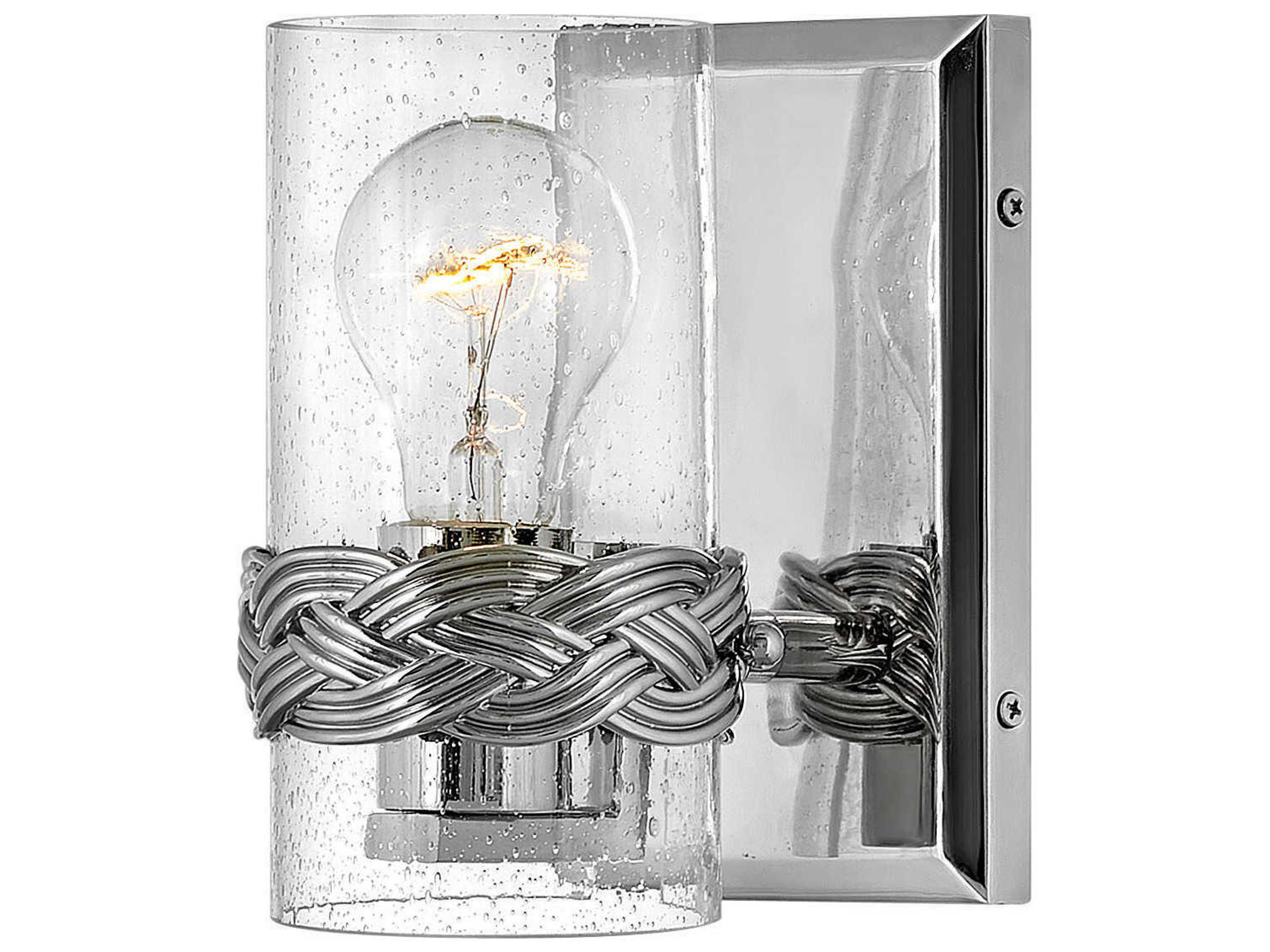 Hinkley Nevis 1-Light Polished Nickel Glass Wall Sconce