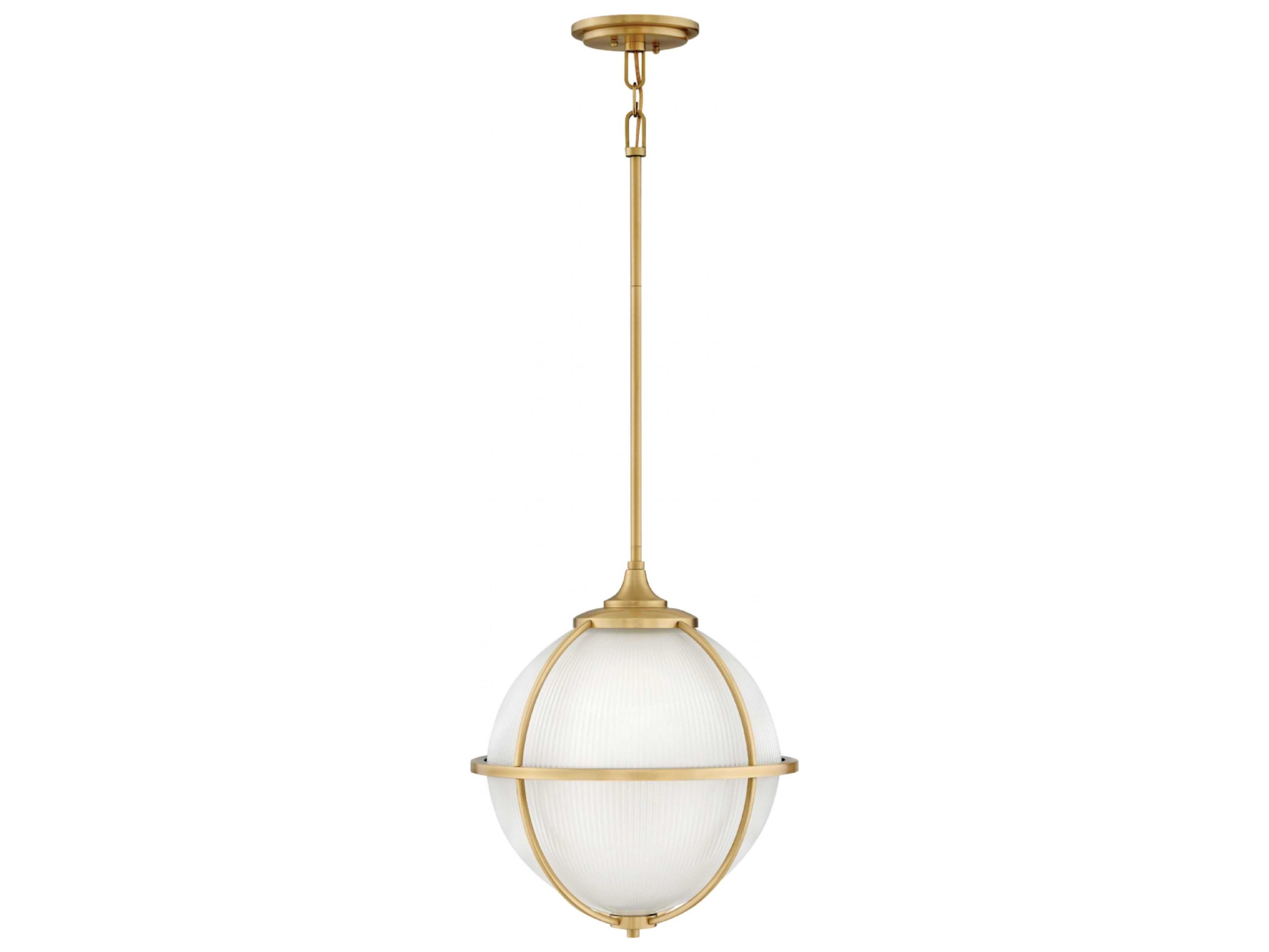 Hinkley Odeon 3-Light Satin Brass Glass Globe Pendant
