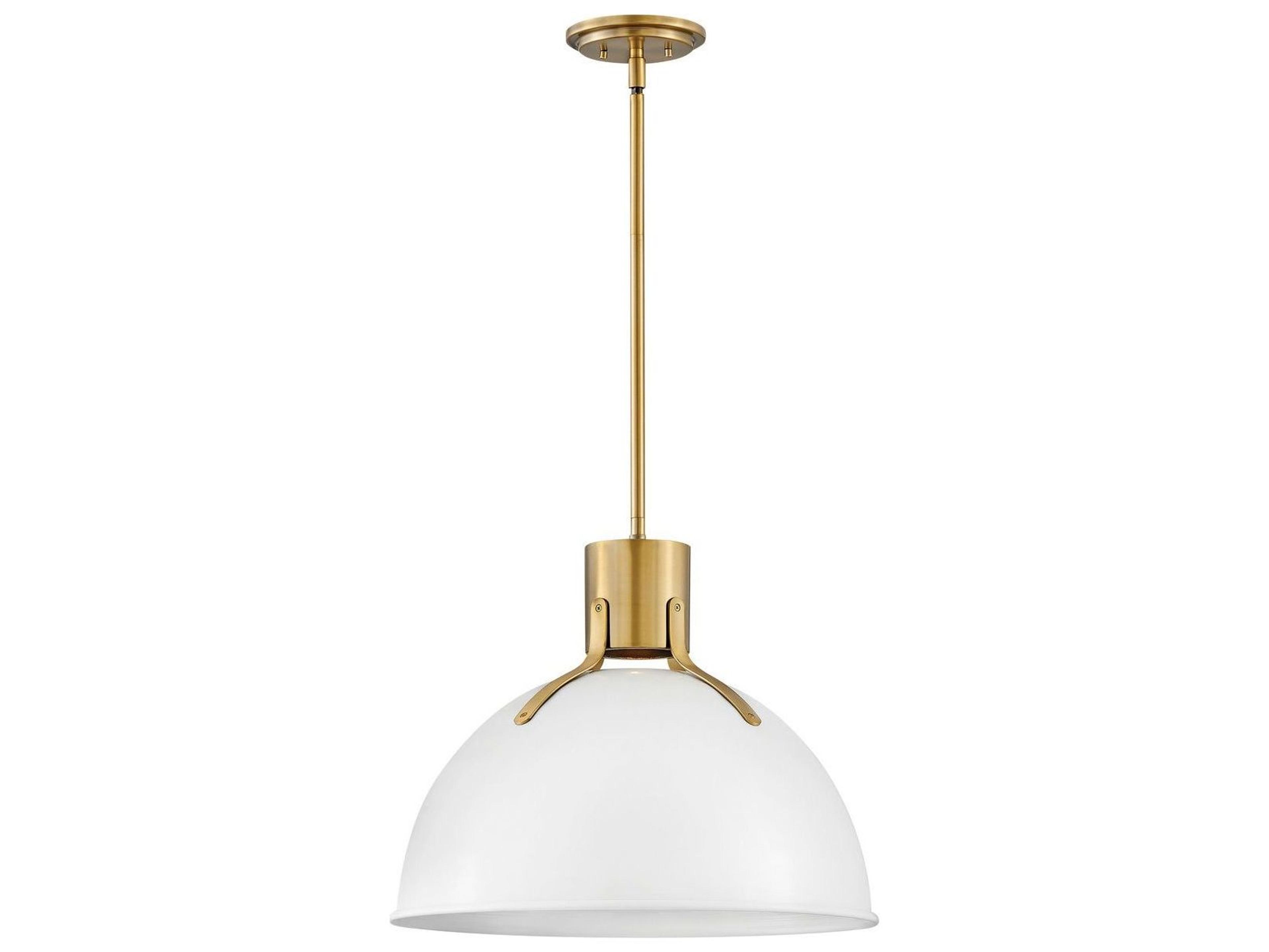 Hinkley Argo 1-Light Polished White Brass LED Bell Pendant