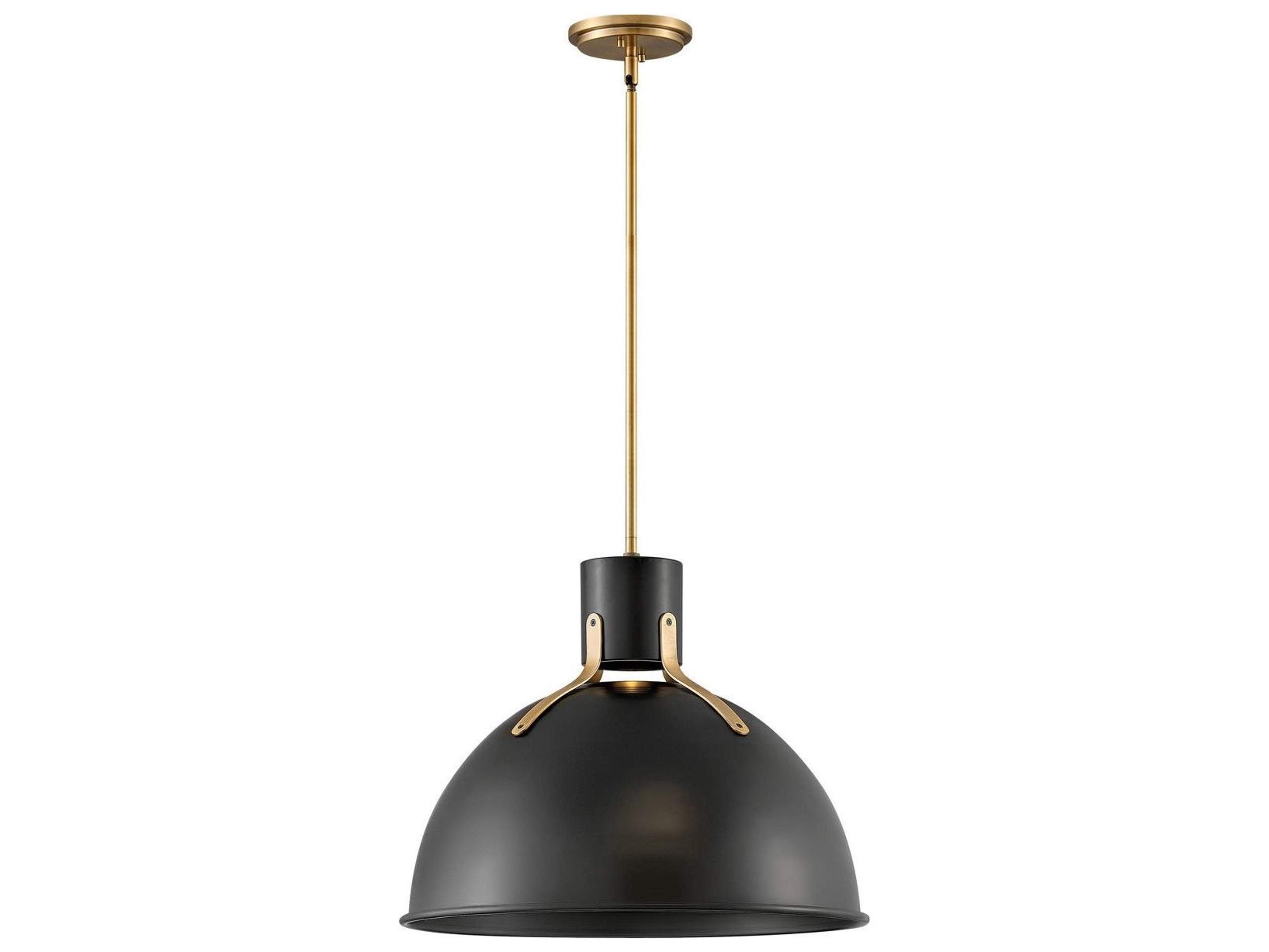 Hinkley Argo 1-Light Satin Black Brass LED Bell Pendant