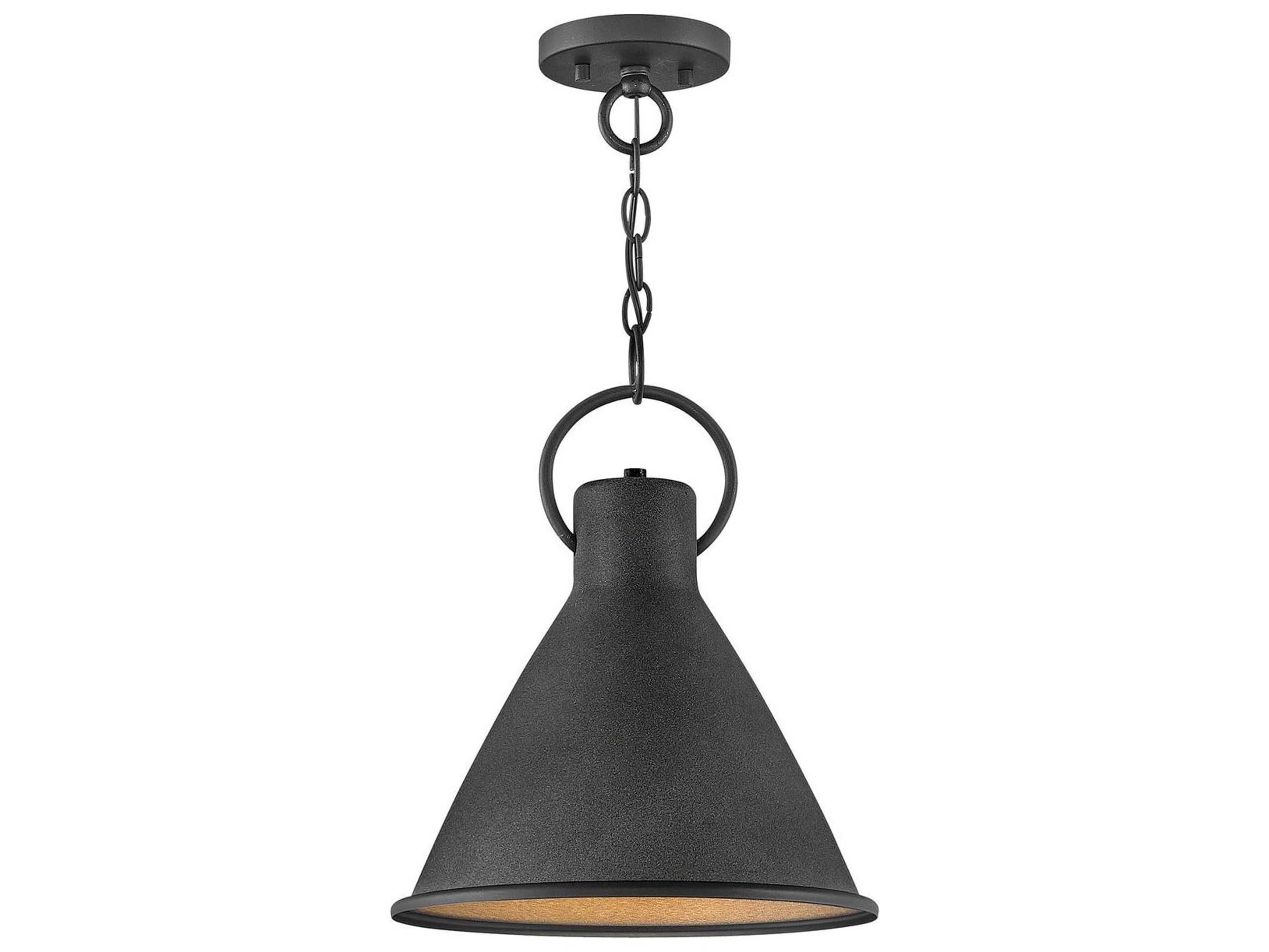 Hinkley Winnie 1-Light Aged Zinc Gray Bell Pendant
