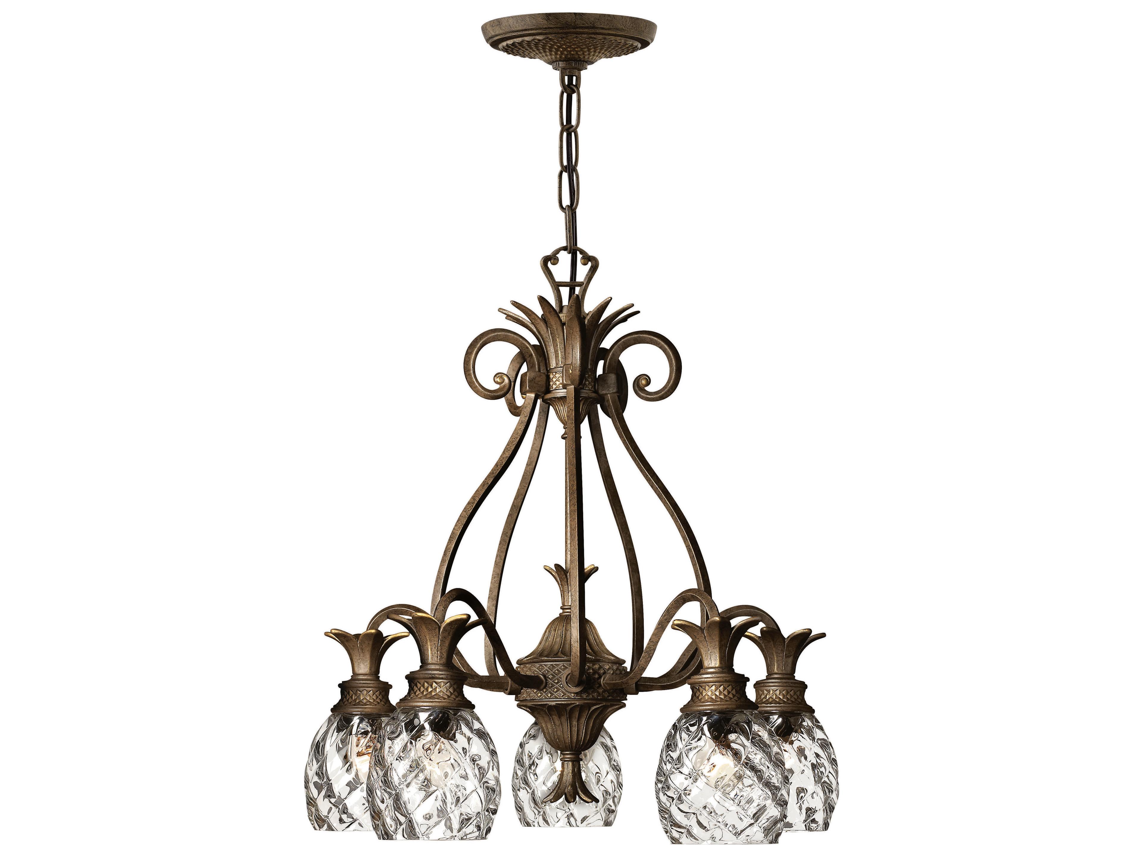 Hinkley Plantation 5-Light Pearl Bronze Glass Bell Chandelier