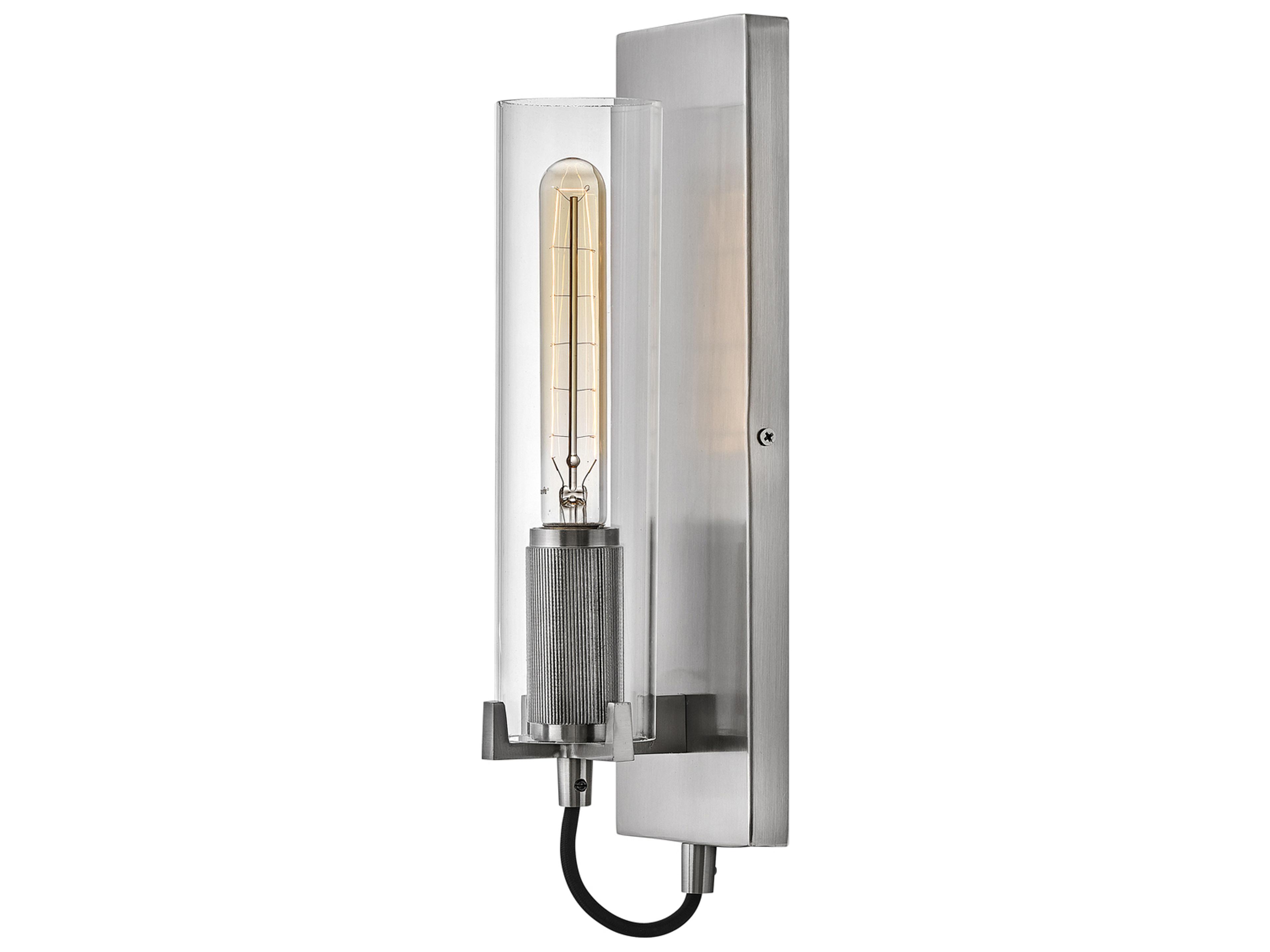 Hinkley Ryden 1-Light Brushed Nickel Glass Wall Sconce
