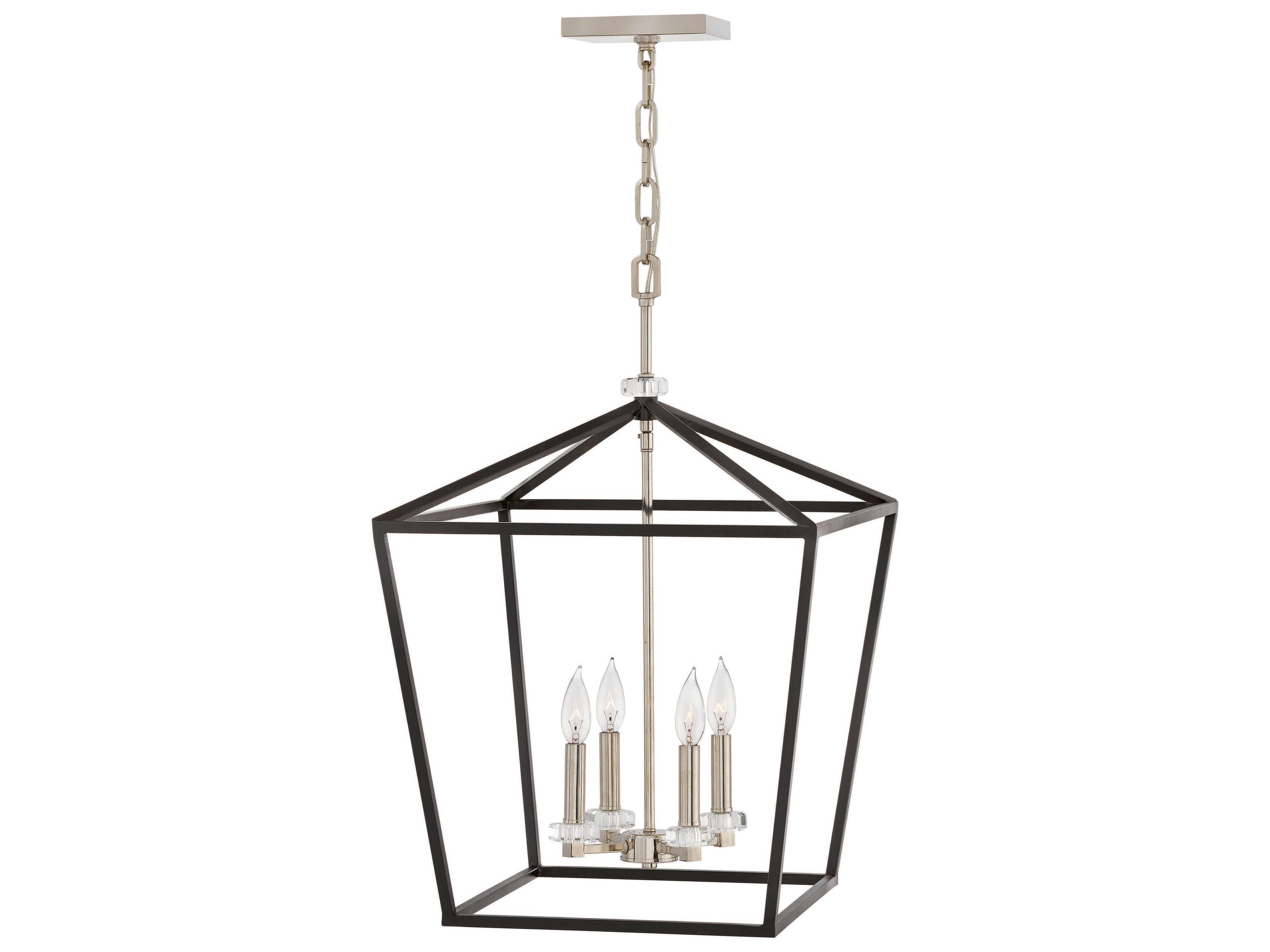 Hinkley Stinson 4-Light Black Crystal Geometric Pendant
