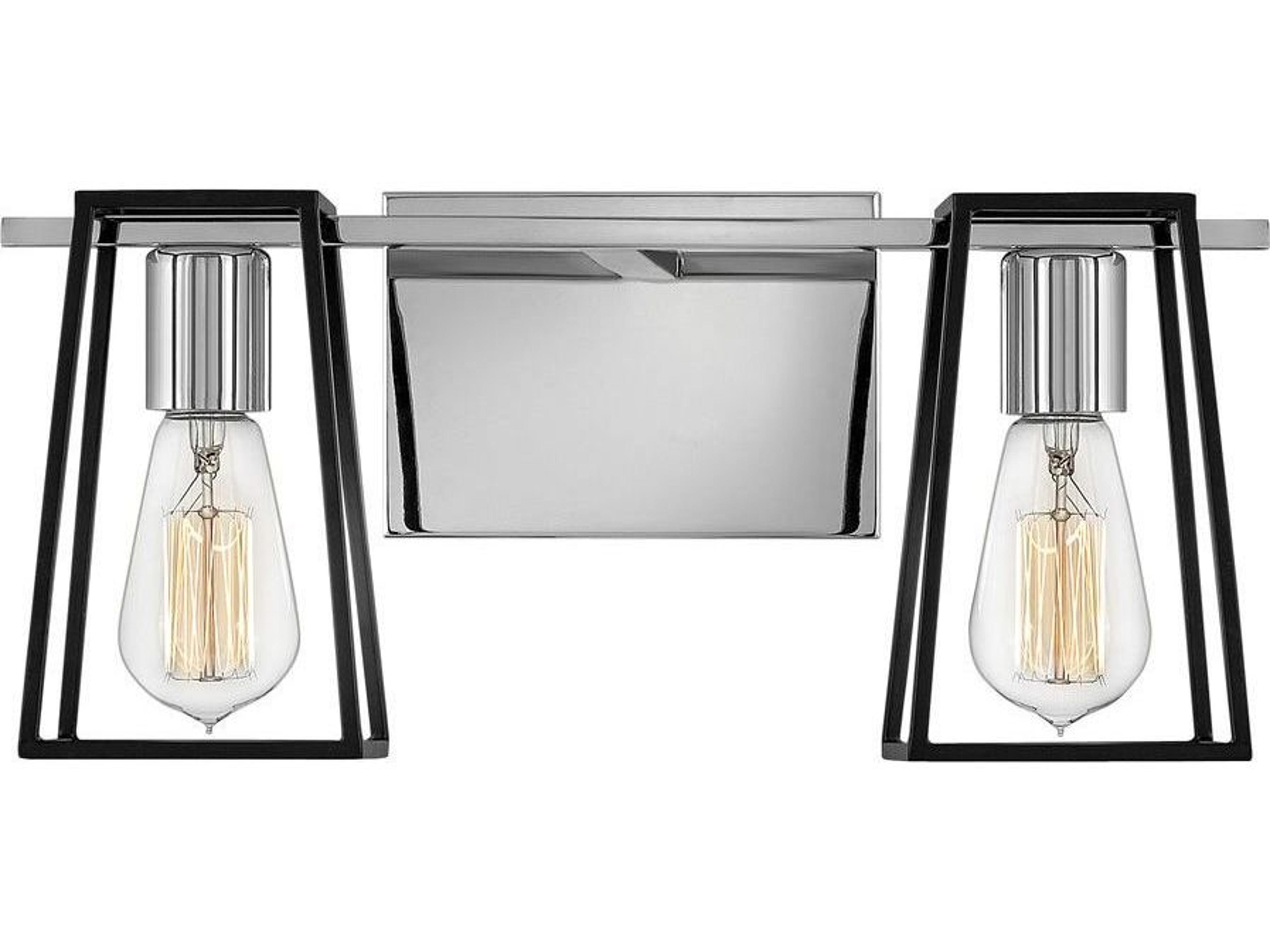 Hinkley Filmore 2-Light Chrome Black Vanity Light