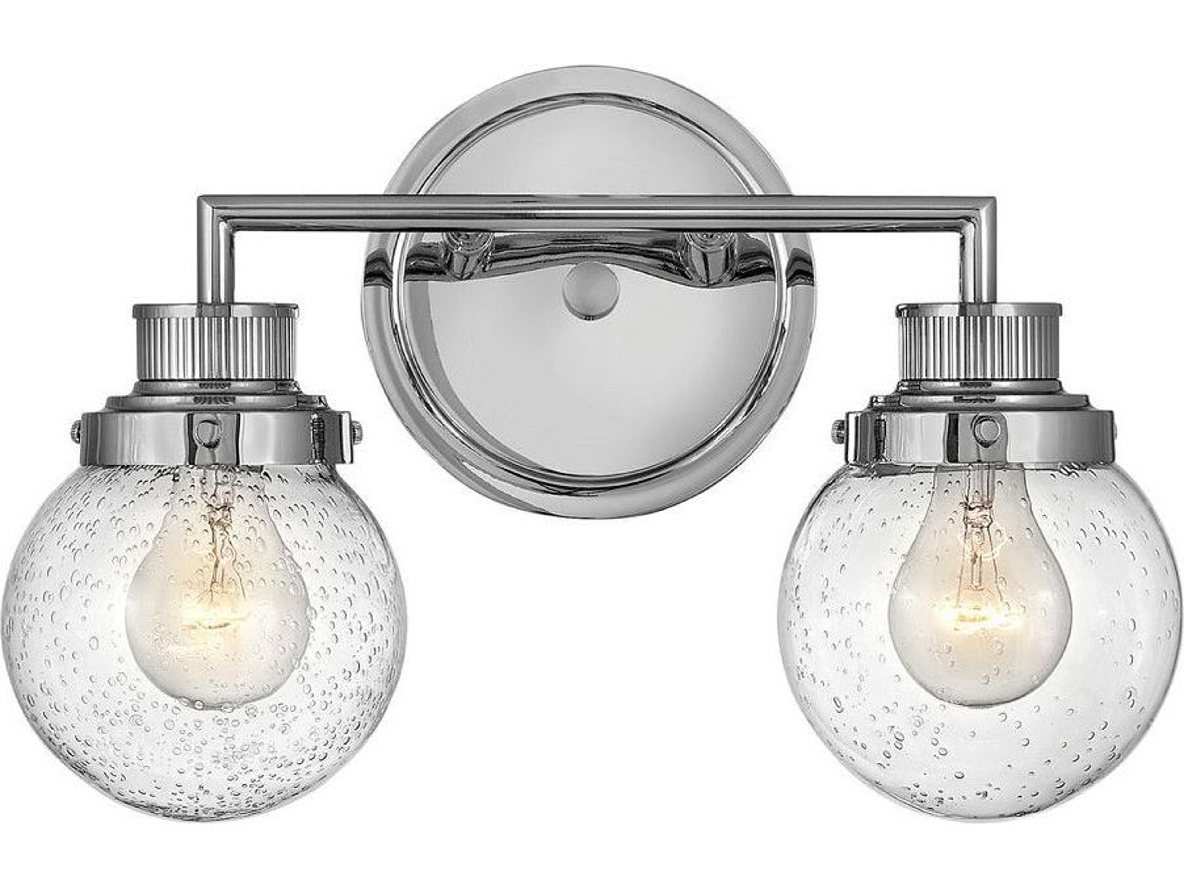 Hinkley Poppy 2-Light Chrome Glass Vanity Light