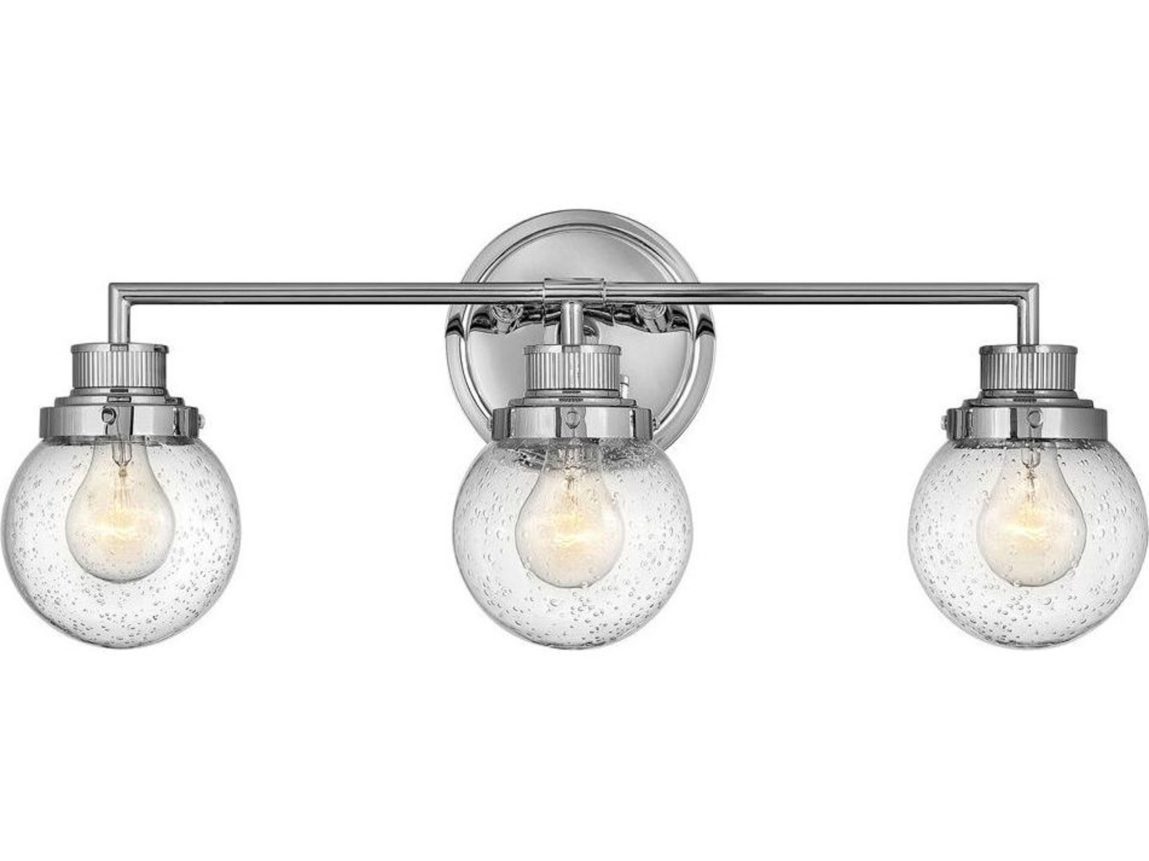 Hinkley Poppy 3-Light Chrome Glass Vanity Light