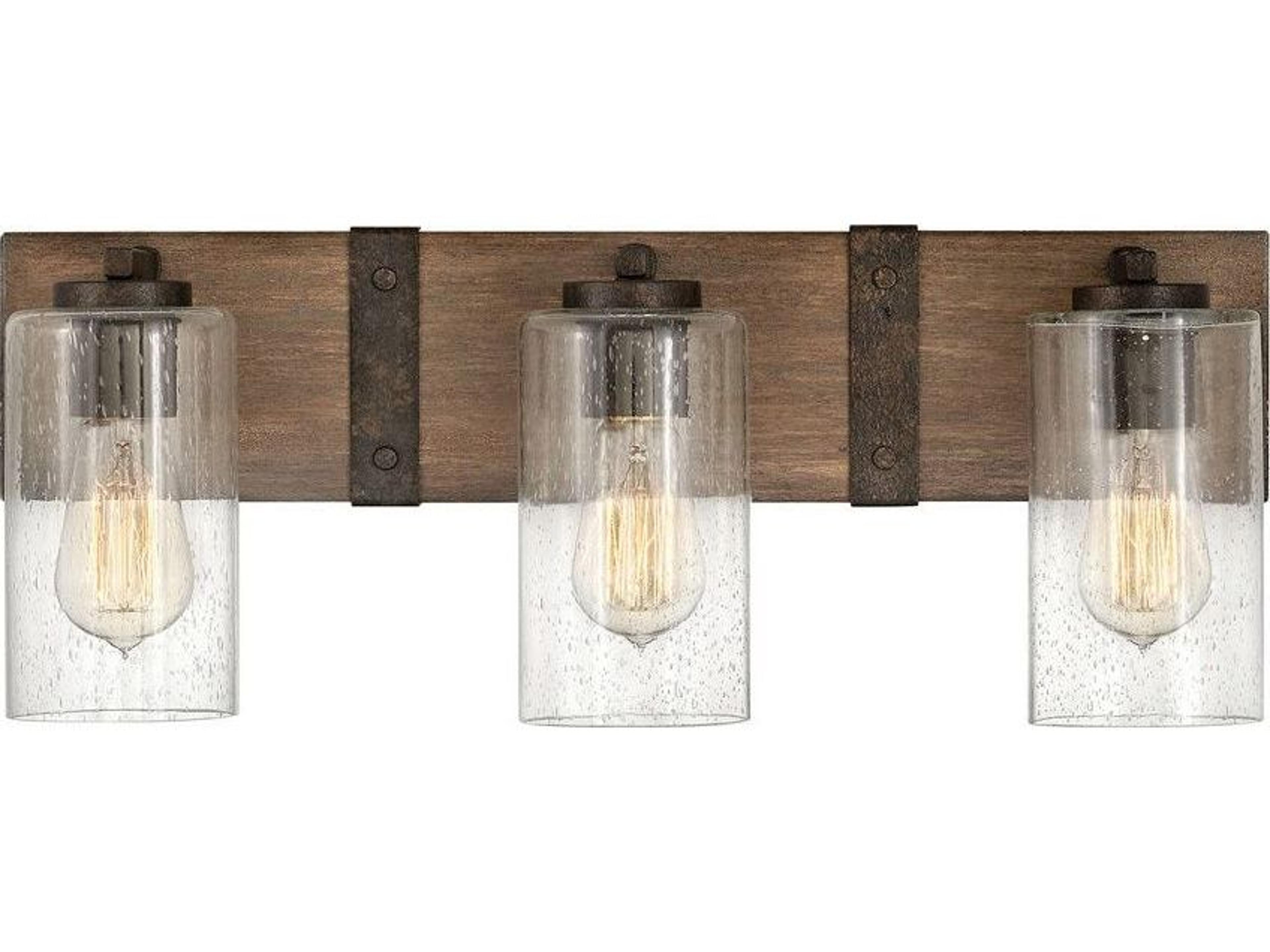 Hinkley Sawyer 3-Light Sequoia Brown Glass Vanity Light