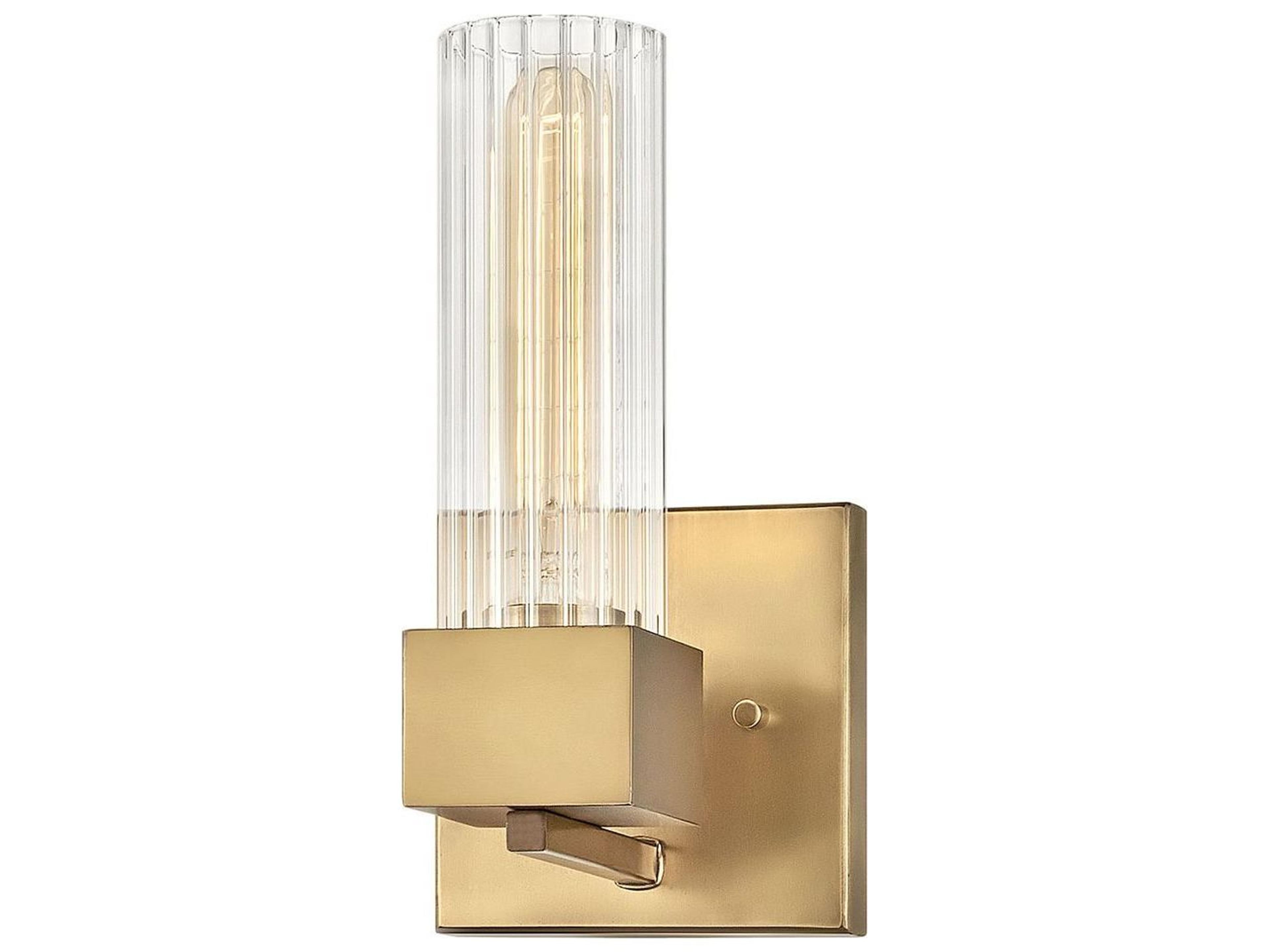 Hinkley Xander 1-Light Heritage Brass Glass Wall Sconce