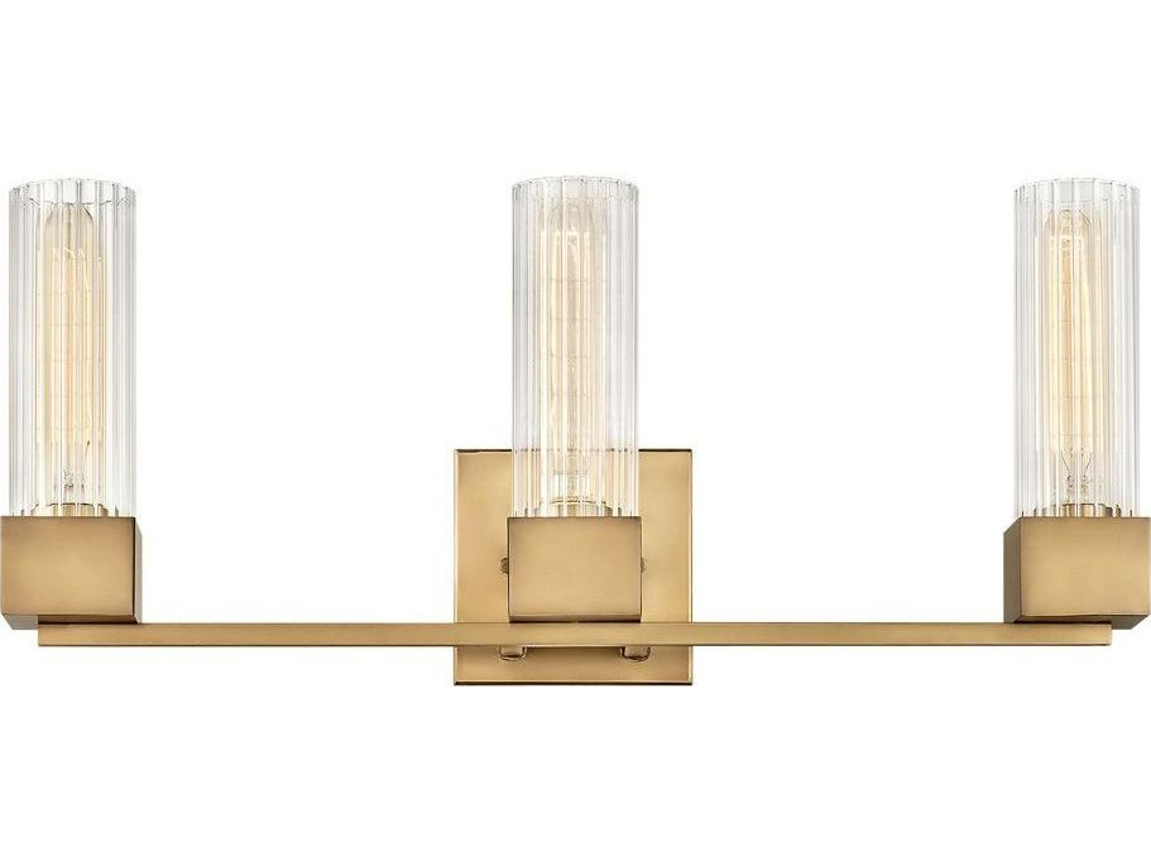 Hinkley Xander 3-Light Heritage Brass Glass Vanity Light