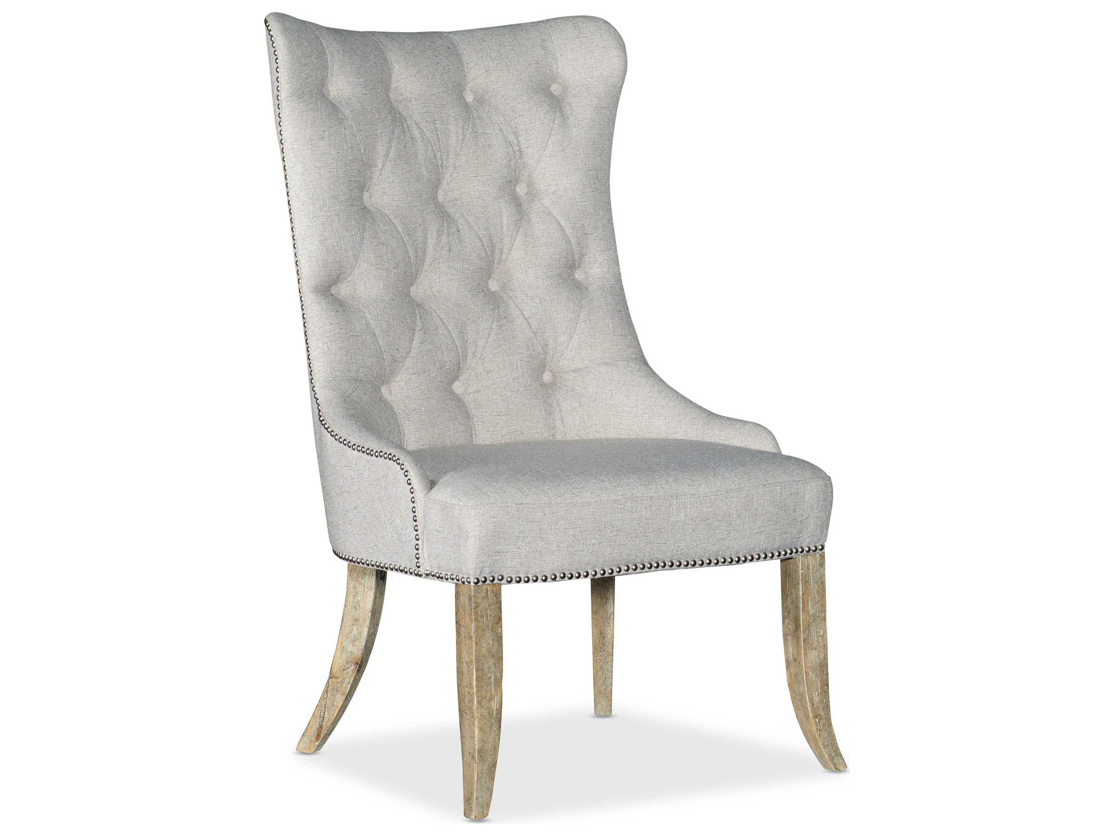 Hooker Furniture Castella Tufted Beige Upholstered Arm Dining Chair