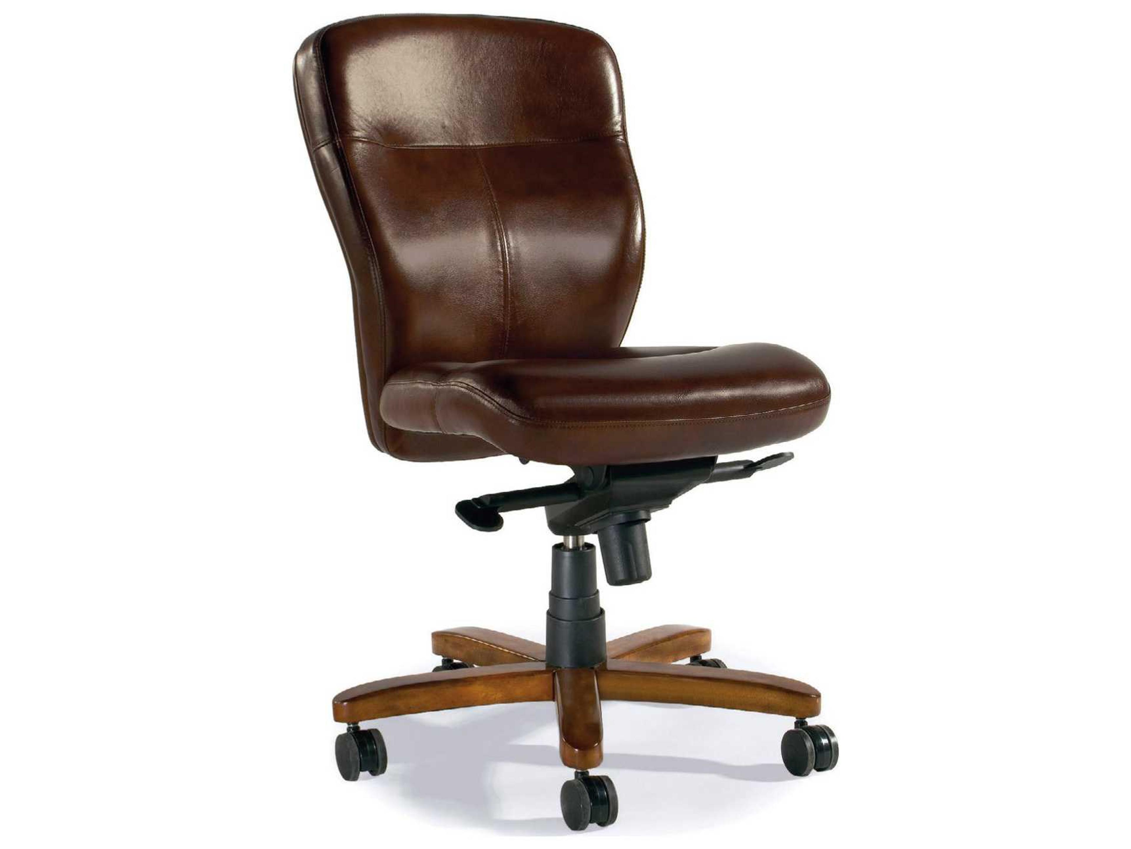 Hooker Furniture Padovanelle Mogano Brown Leather Adjustable Swivel Tilt Computer Office Chair