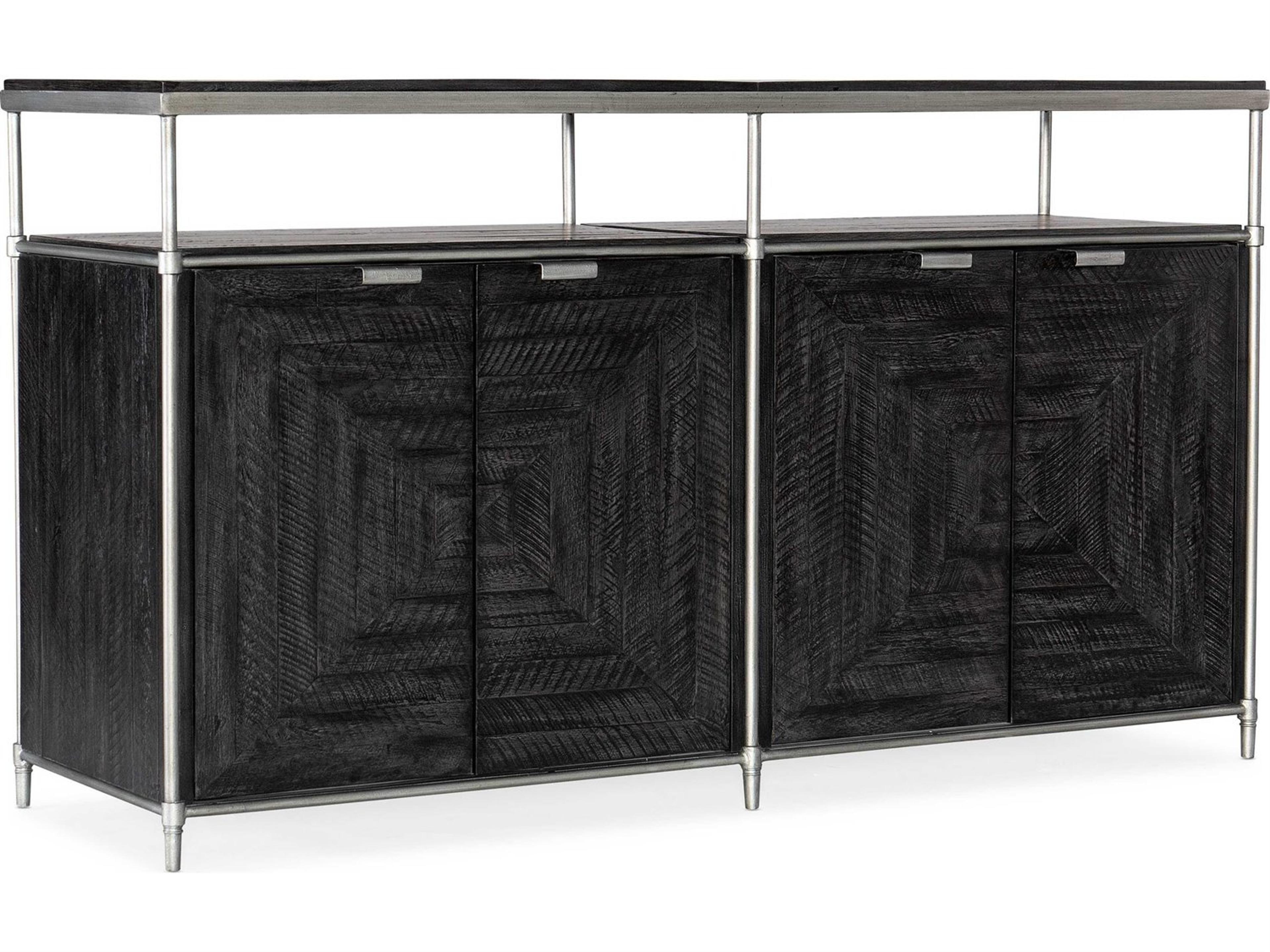 Hooker Furniture St Armand 60" Acacia Wood Black Brushed Pewter Media Console