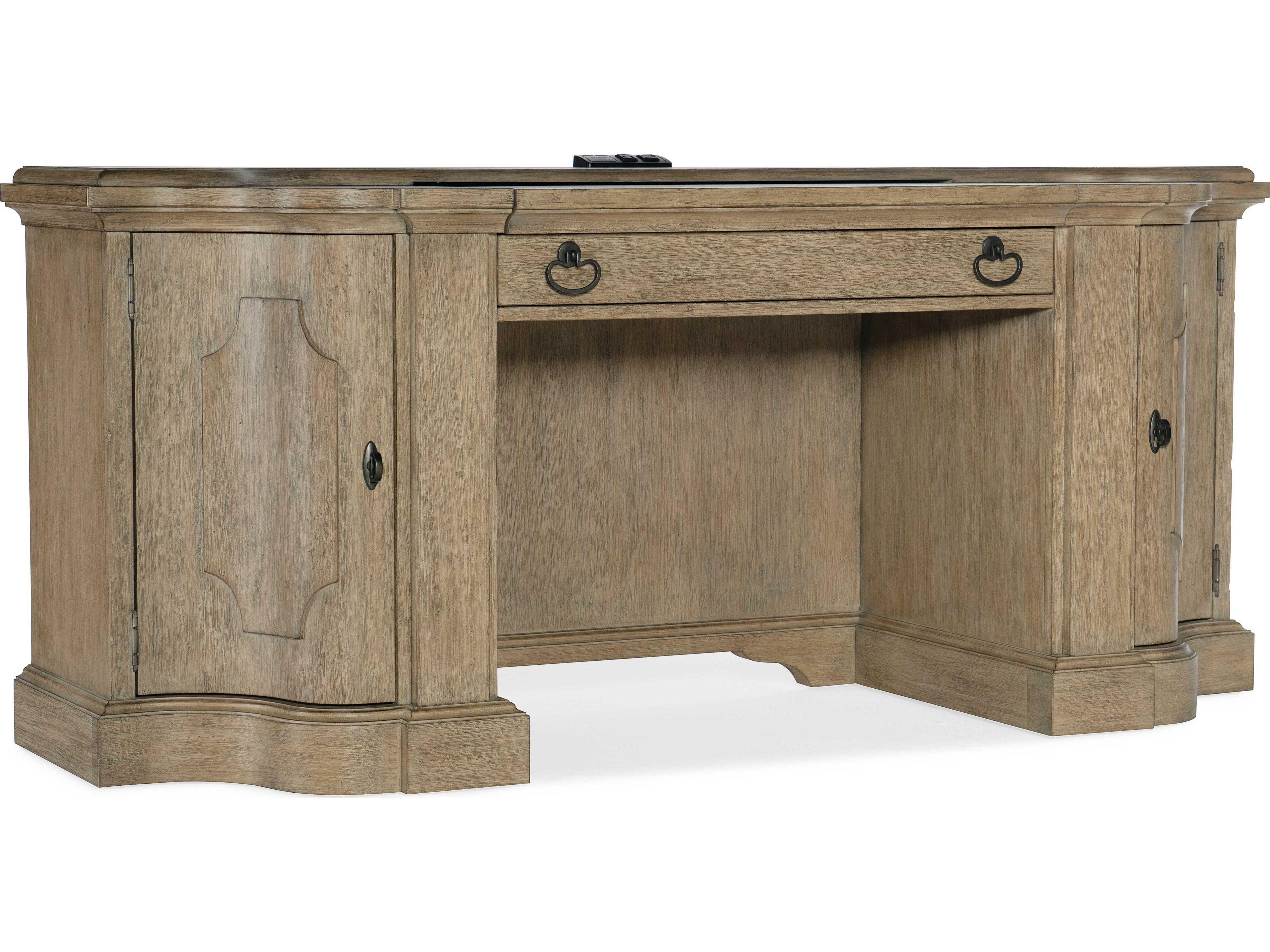 Luxecor Heritage Corsica Light Wood Brown Acacia Credenza Desk