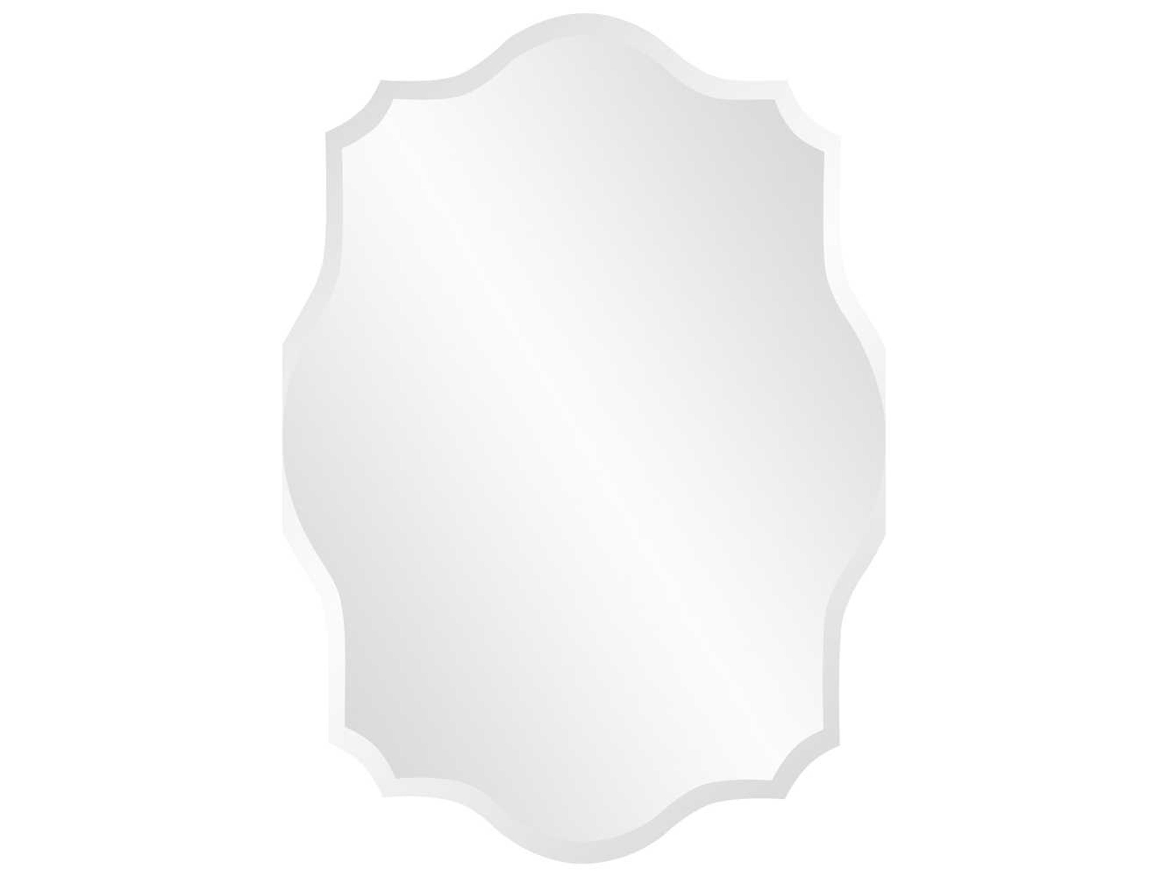 Howard Elliott Frameless Oblong Scalloped Wall Mirror