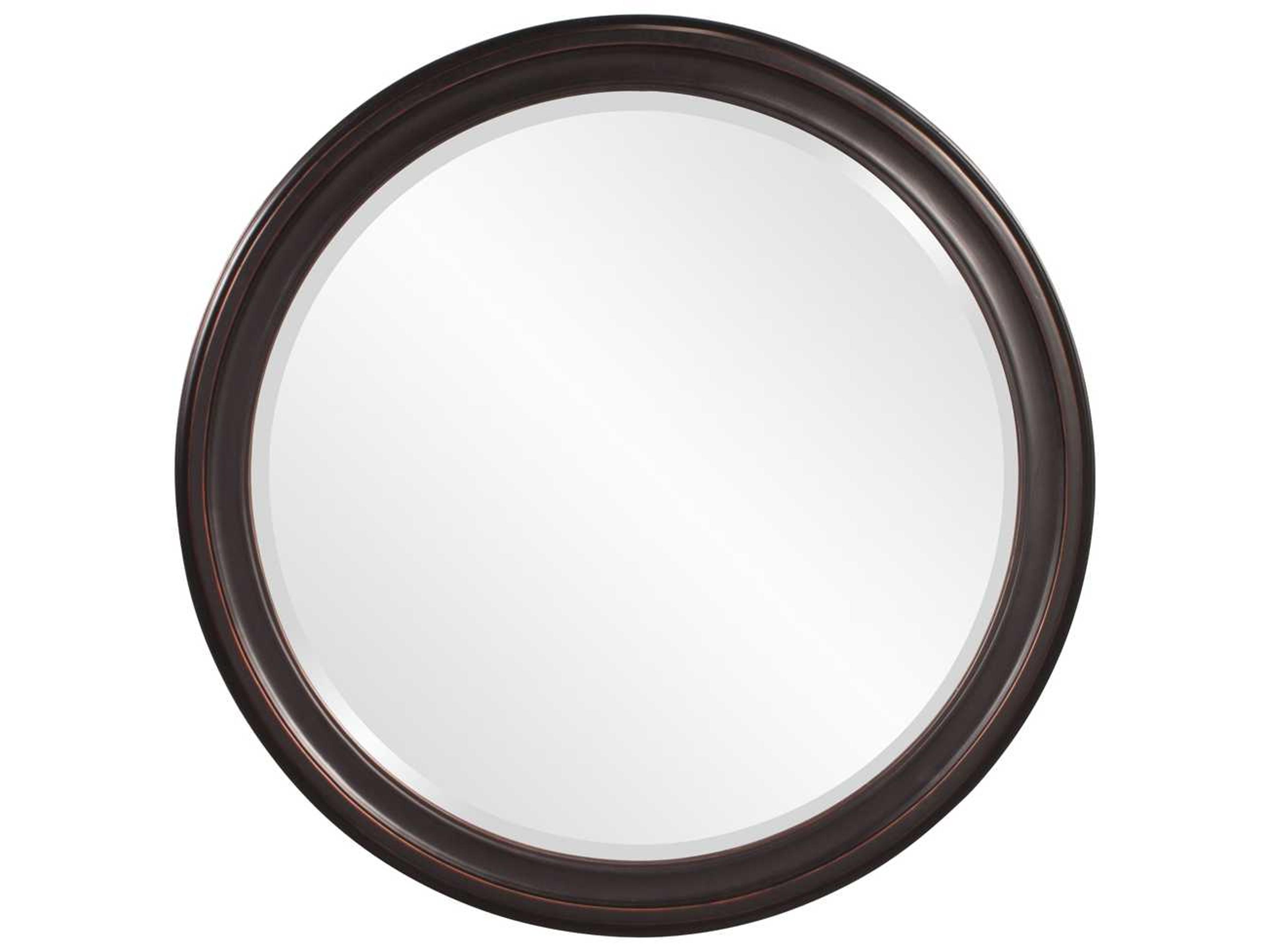 Howard Elliott George Round Bronze Round Wall Mirror