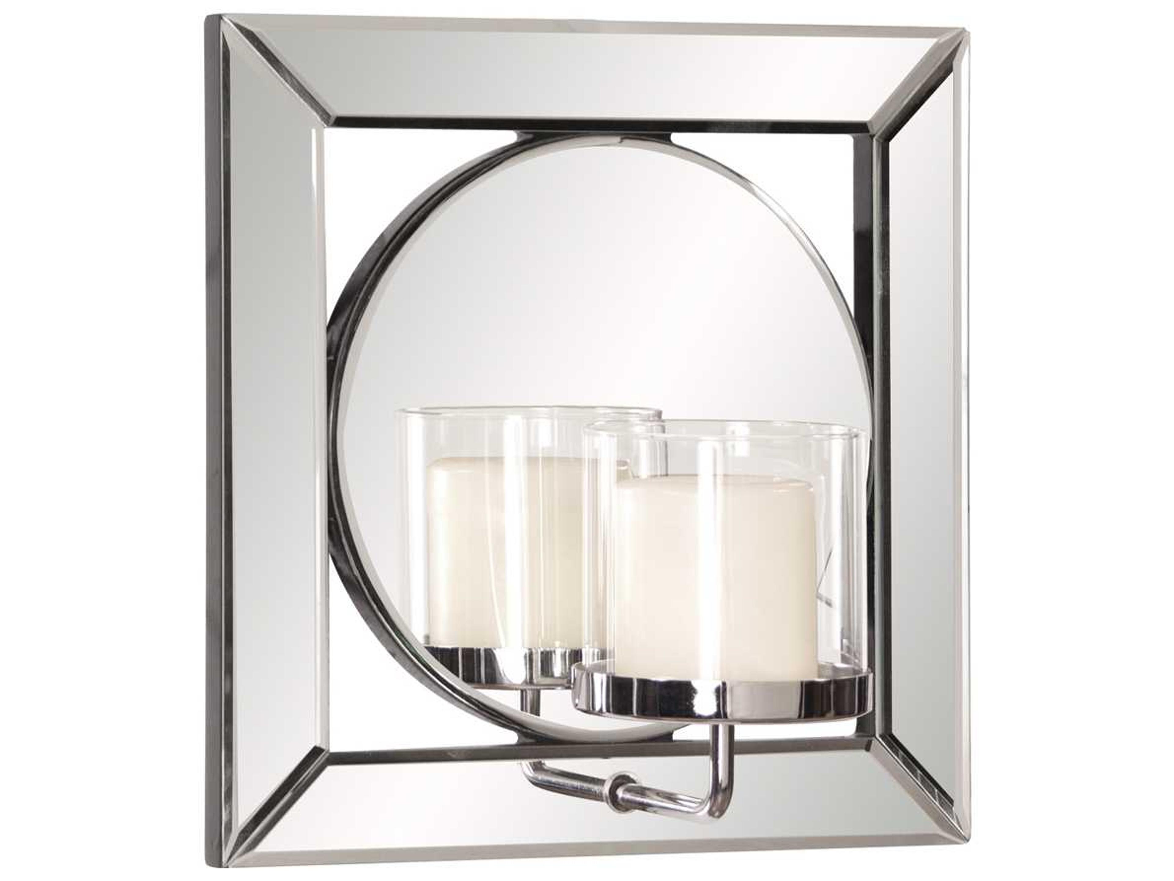 Howard Elliott Lula Square Candle Holder Wall Mirror
