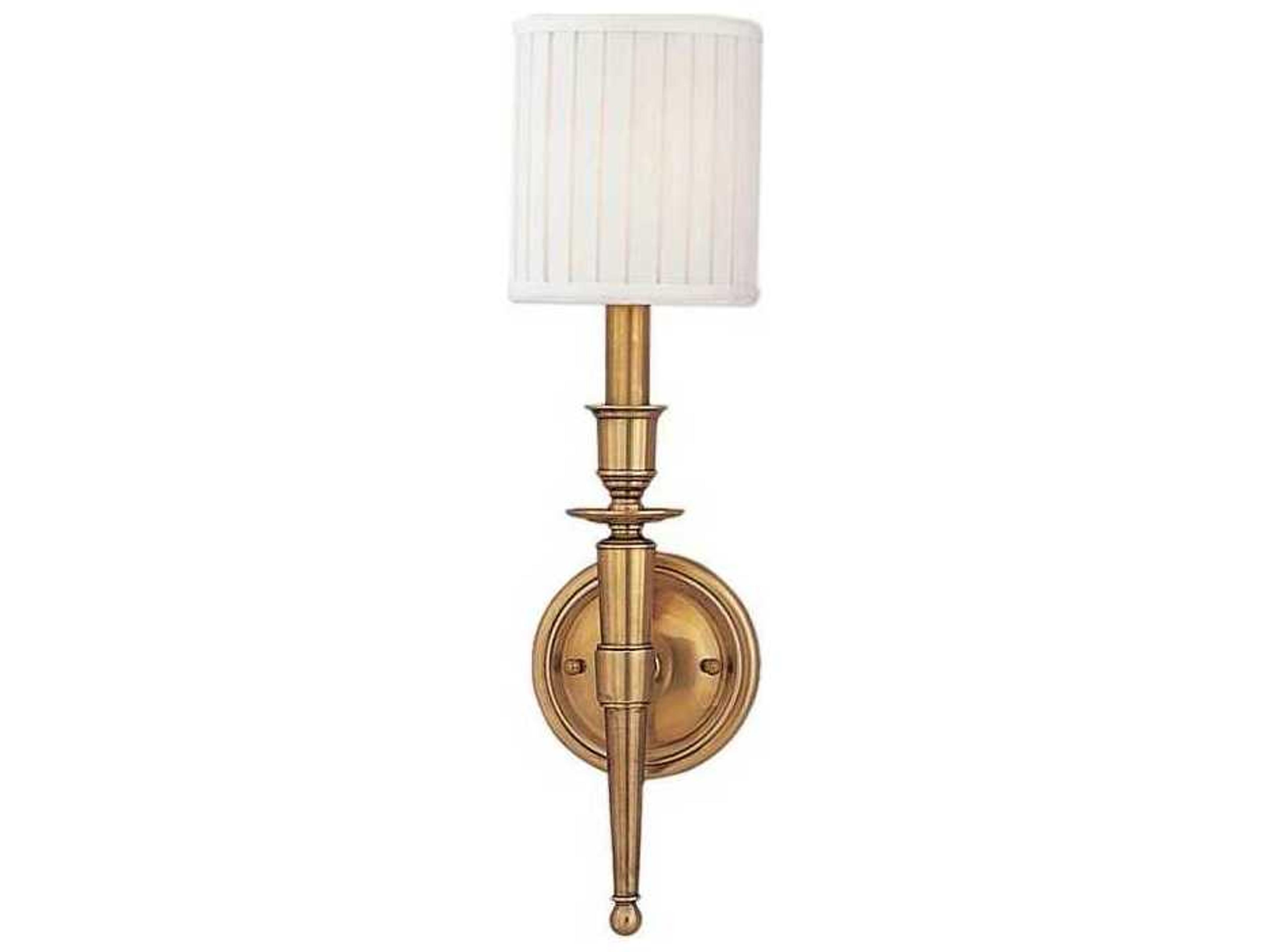 Hudson Valley Abington 1-Light Aged Brass Off White Wall Sconce