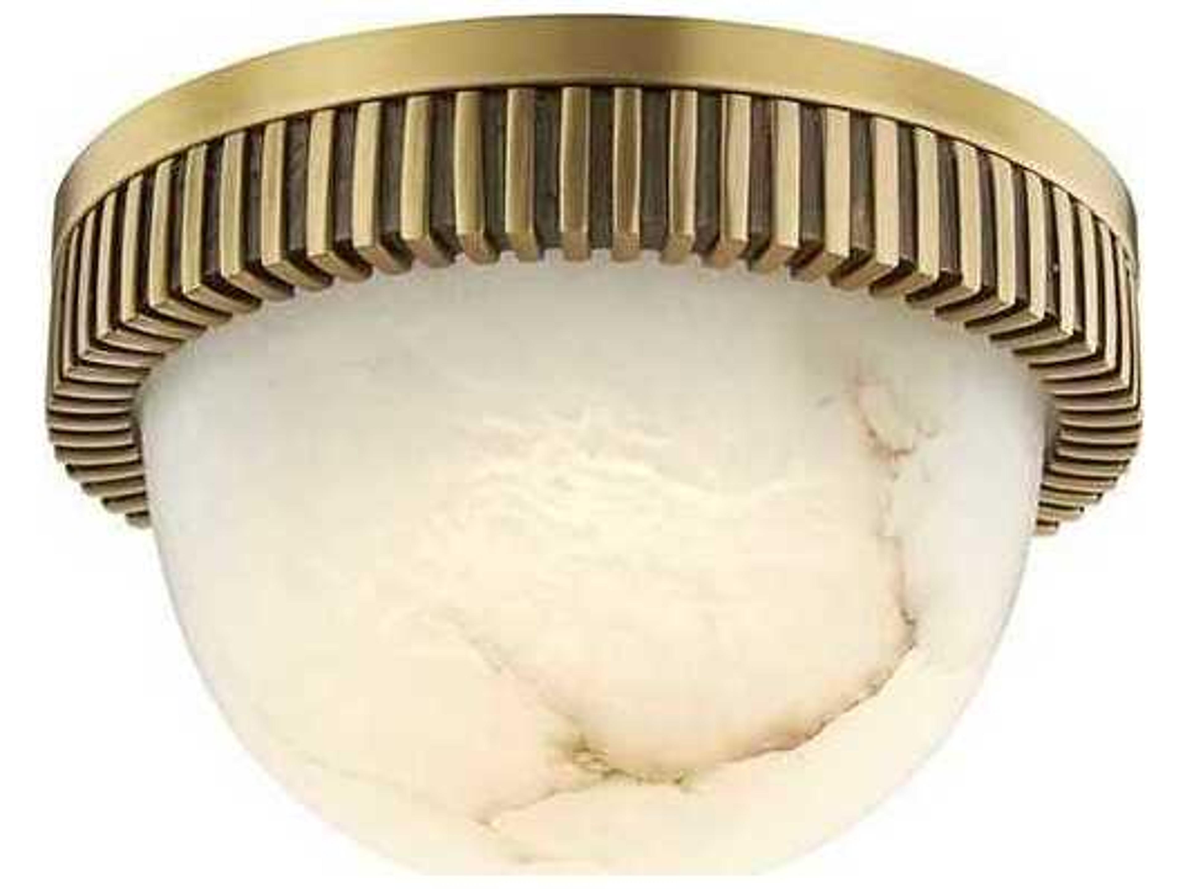 Hudson Valley Ainsley 1-Light Aged Brass White LED Dome Geometric Flush Mount