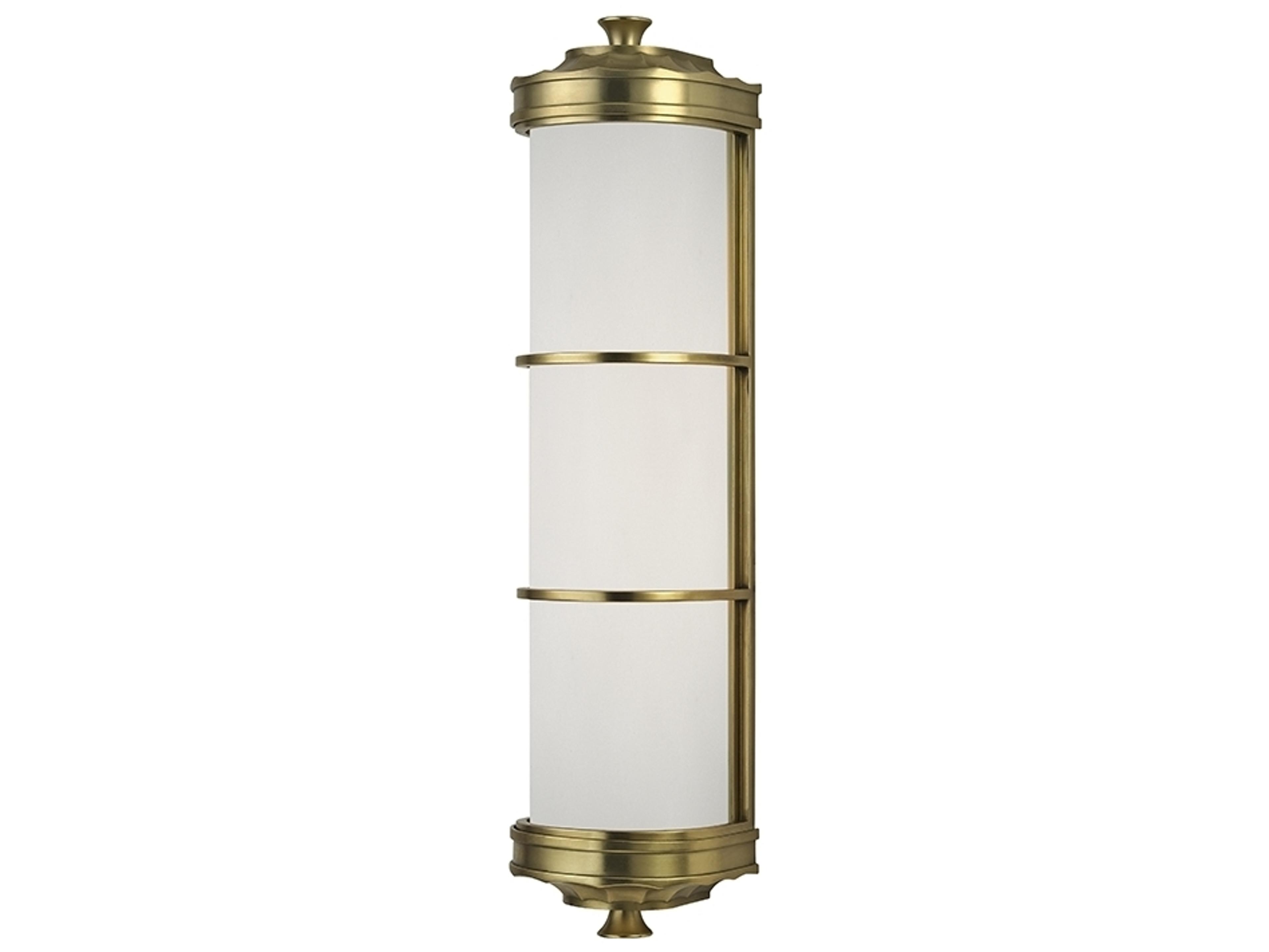 Albany 2-Light Aged Brass White Glass Wall Sconce