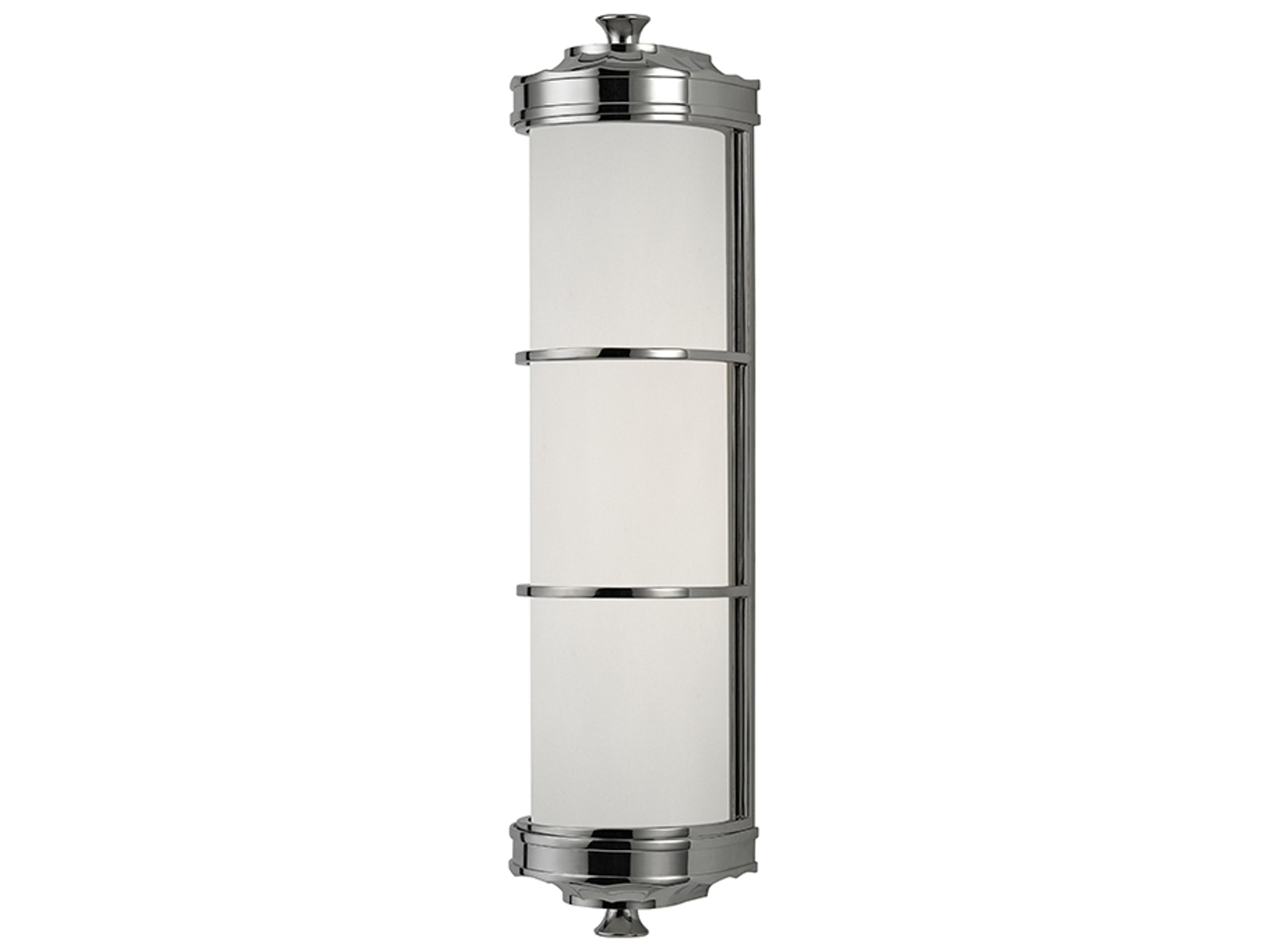 Hudson Valley Albany 2-Light Polished Nickel White Glass Wall Sconce