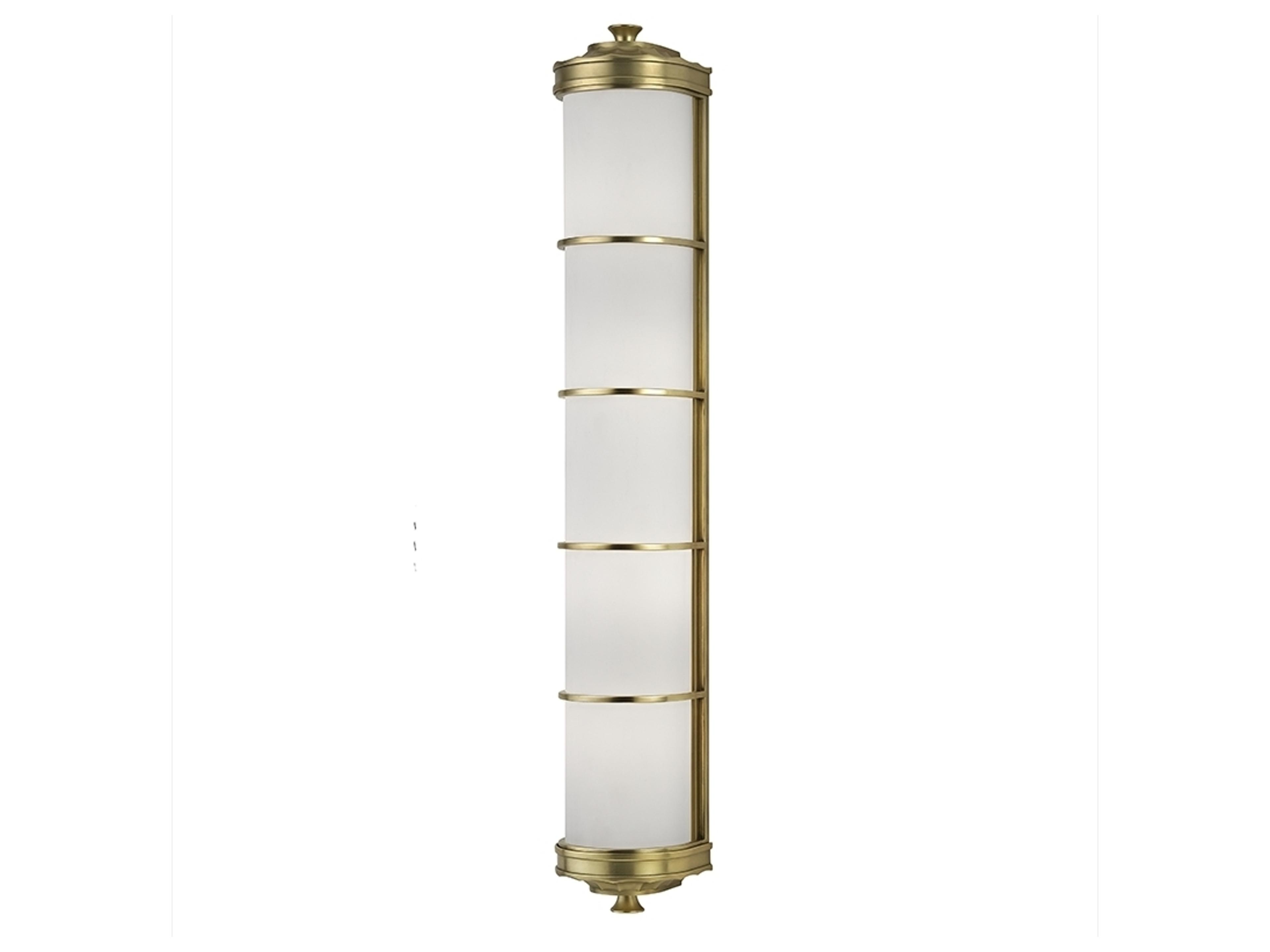 Albany 4-Light Aged Brass White Glass Wall Sconce
