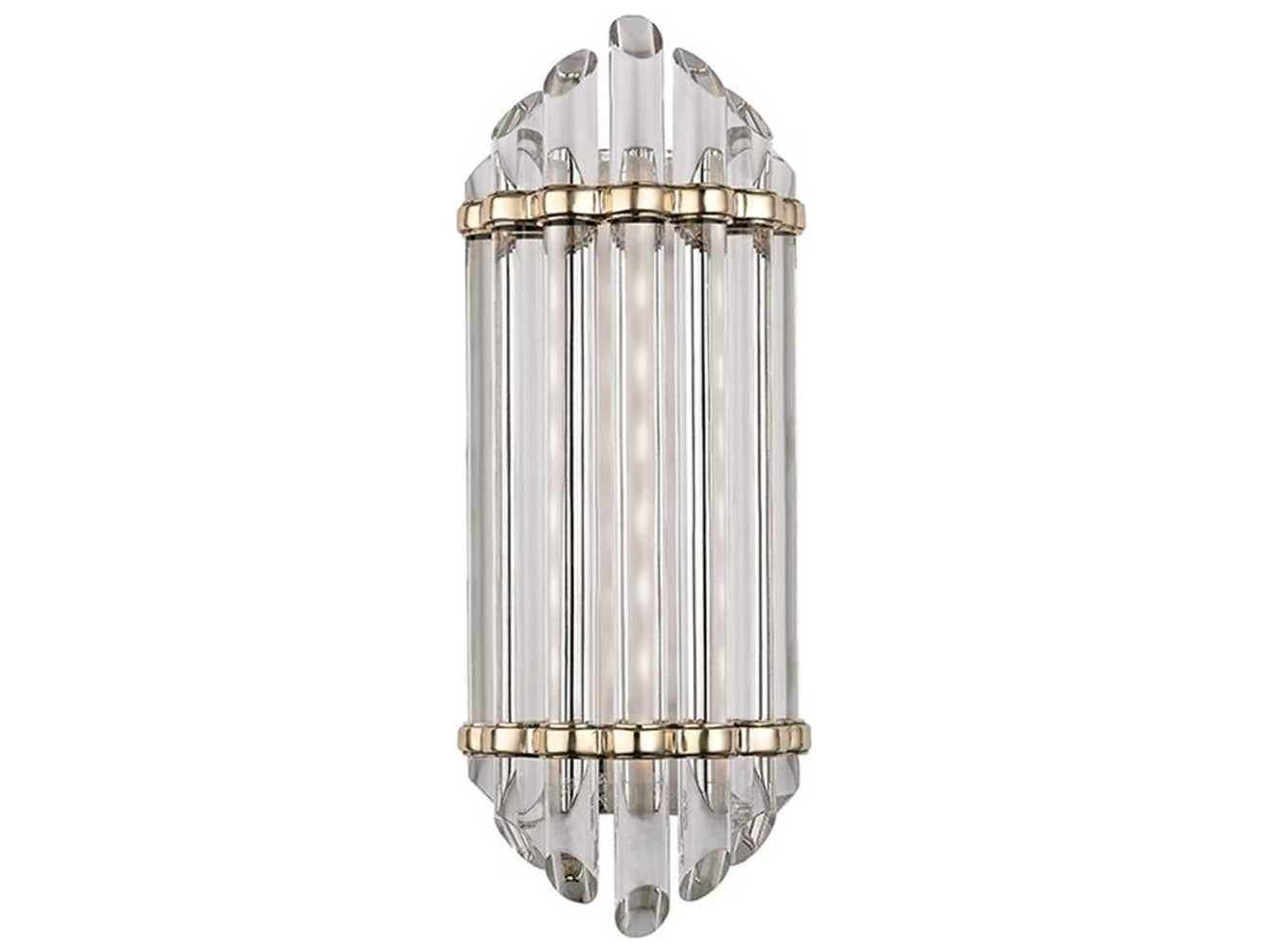 Hudson Valley Albion 1-Light Aged Brass Clear Glass LED Wall Sconce