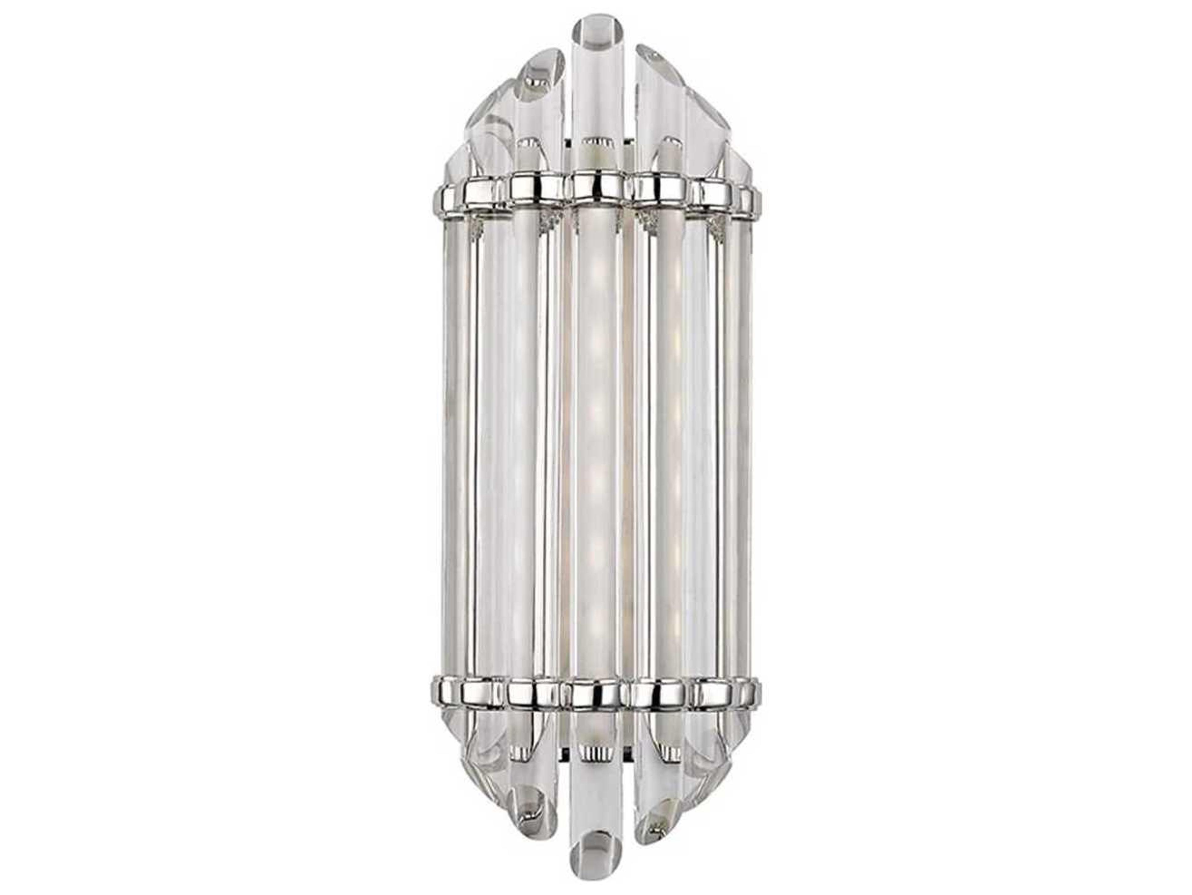 Hudson Valley Albion 1-Light Polished Nickel Clear Glass LED Wall Sconce