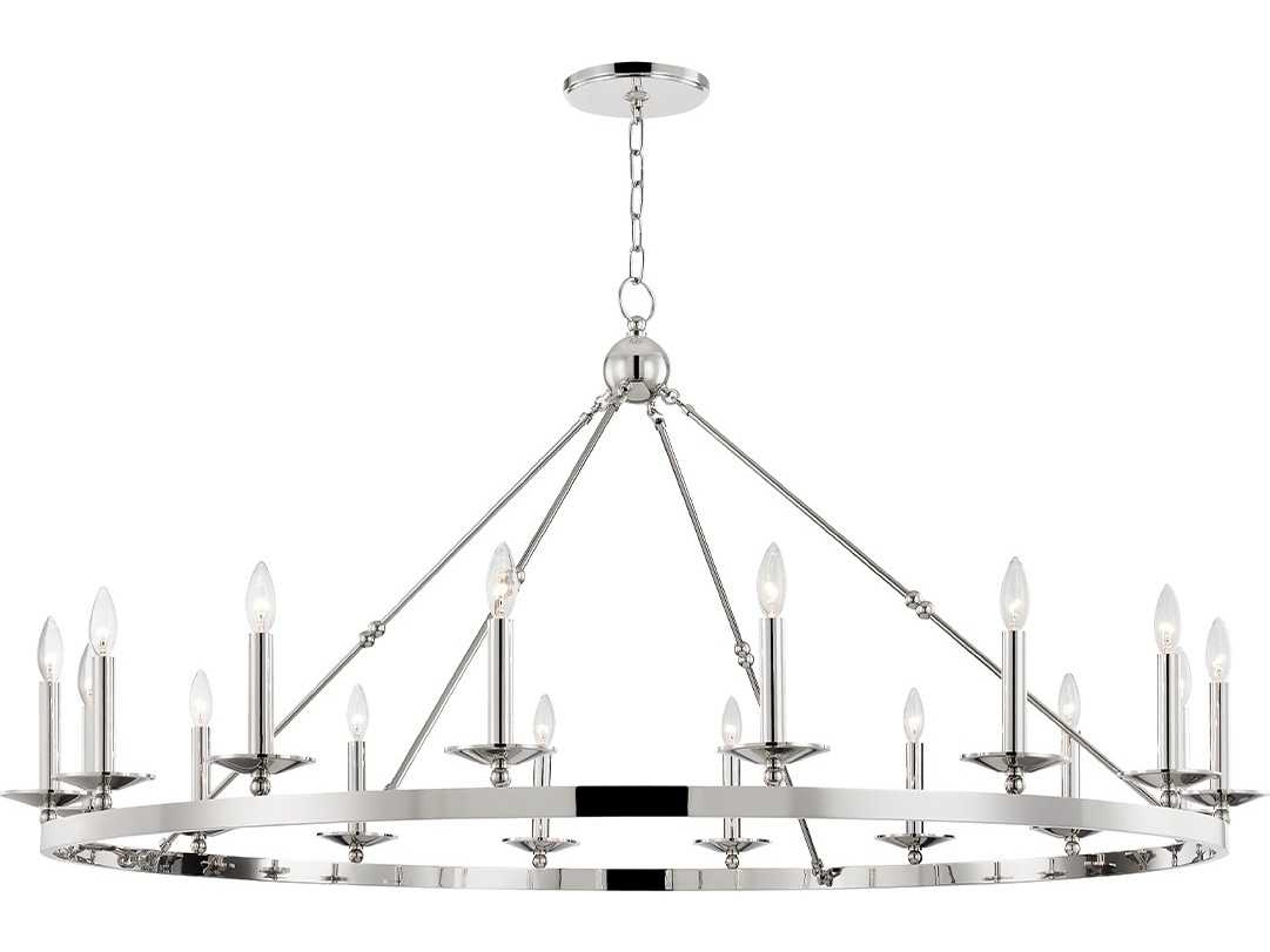 Hudson Valley Allendale 16-Light6-Light Polished Nickel Candelabra Round Chandelier