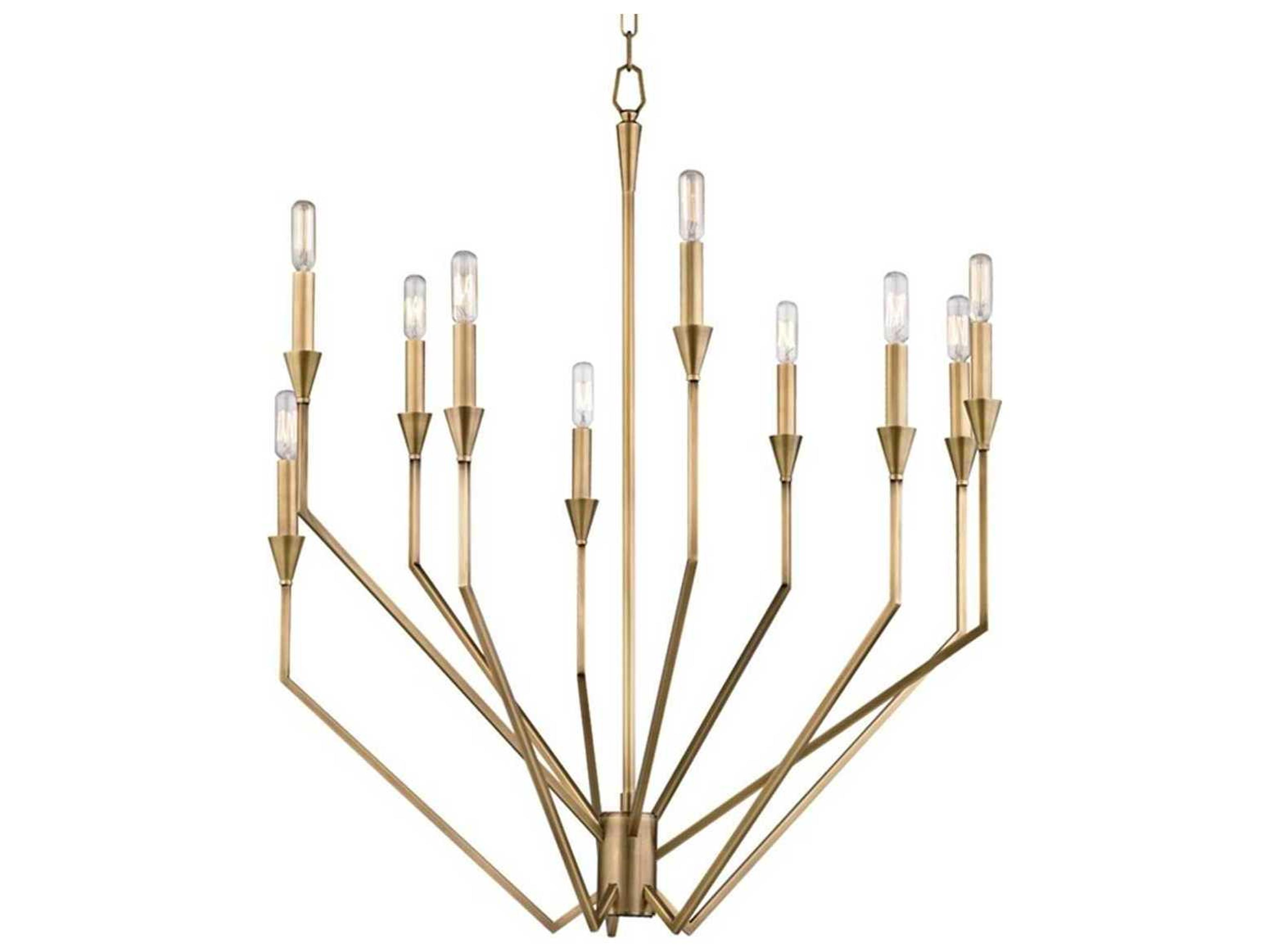 Hudson Valley Archie 10-Light Aged Brass Candelabra Chandelier
