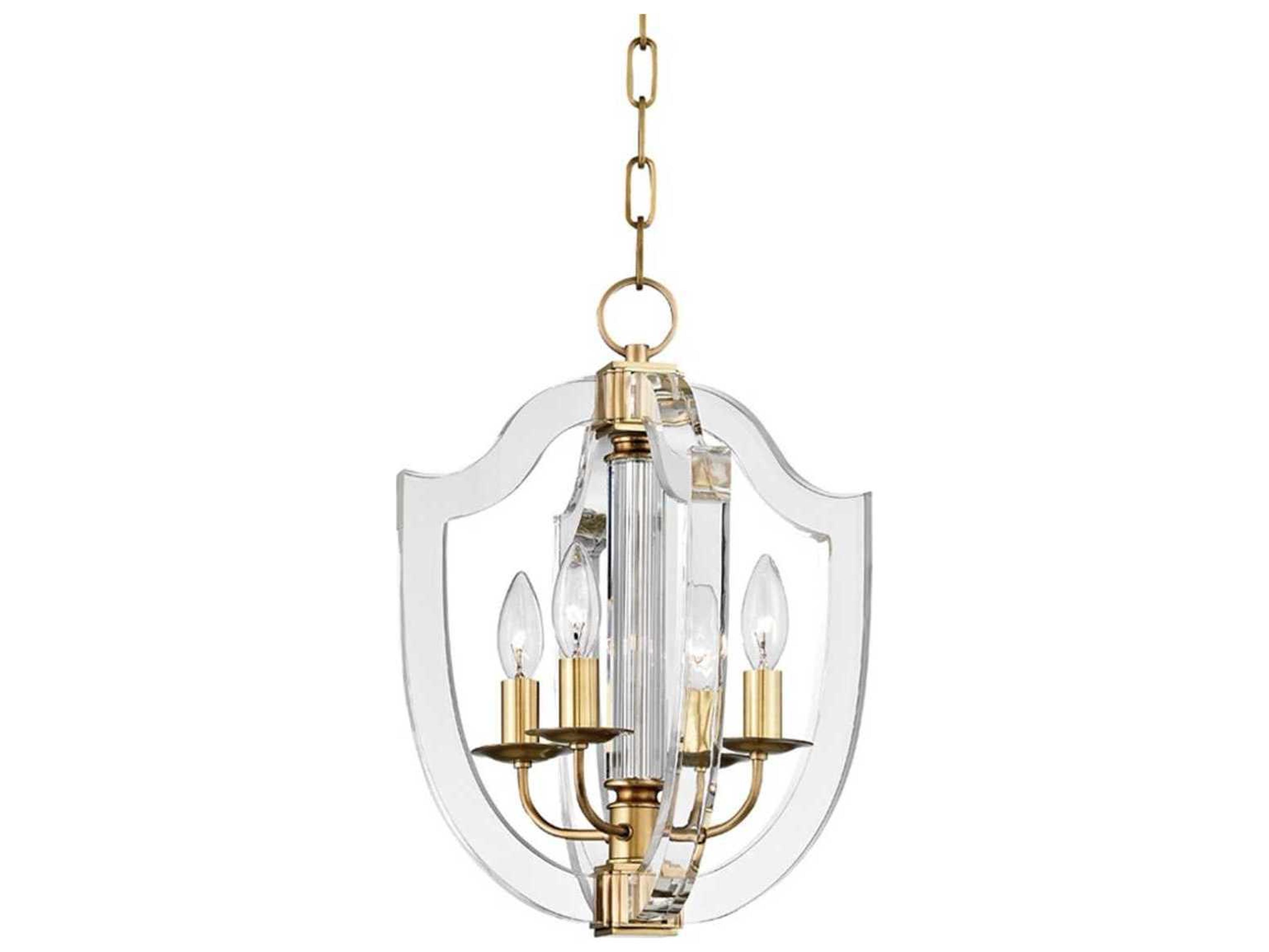 Hudson Valley Arietta 4-Light Aged Brass Clear Glass Candelabra Chandelier