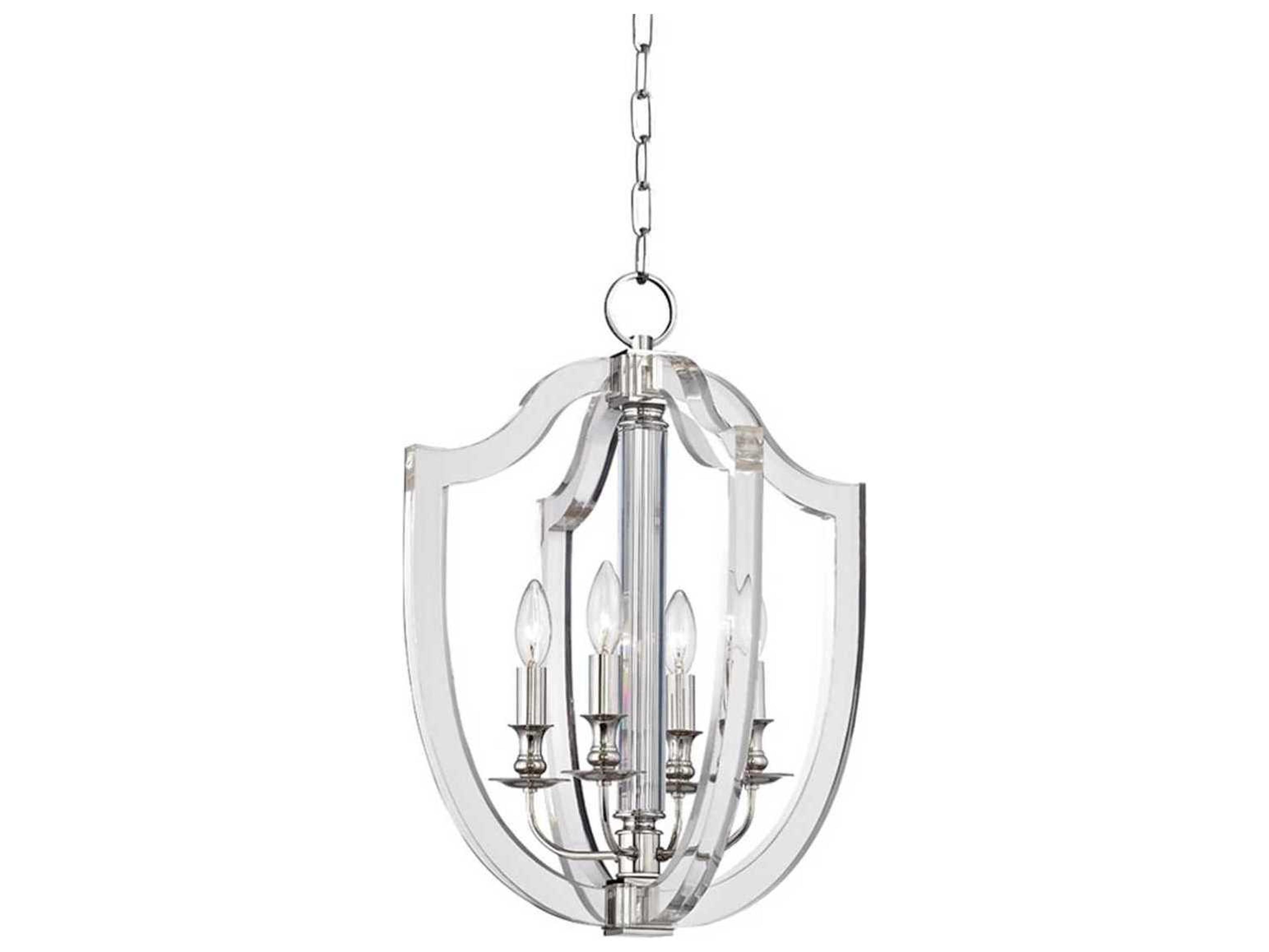 Hudson Valley Arietta 4-Light Polished Nickel Clear Glass Candelabra Chandelier
