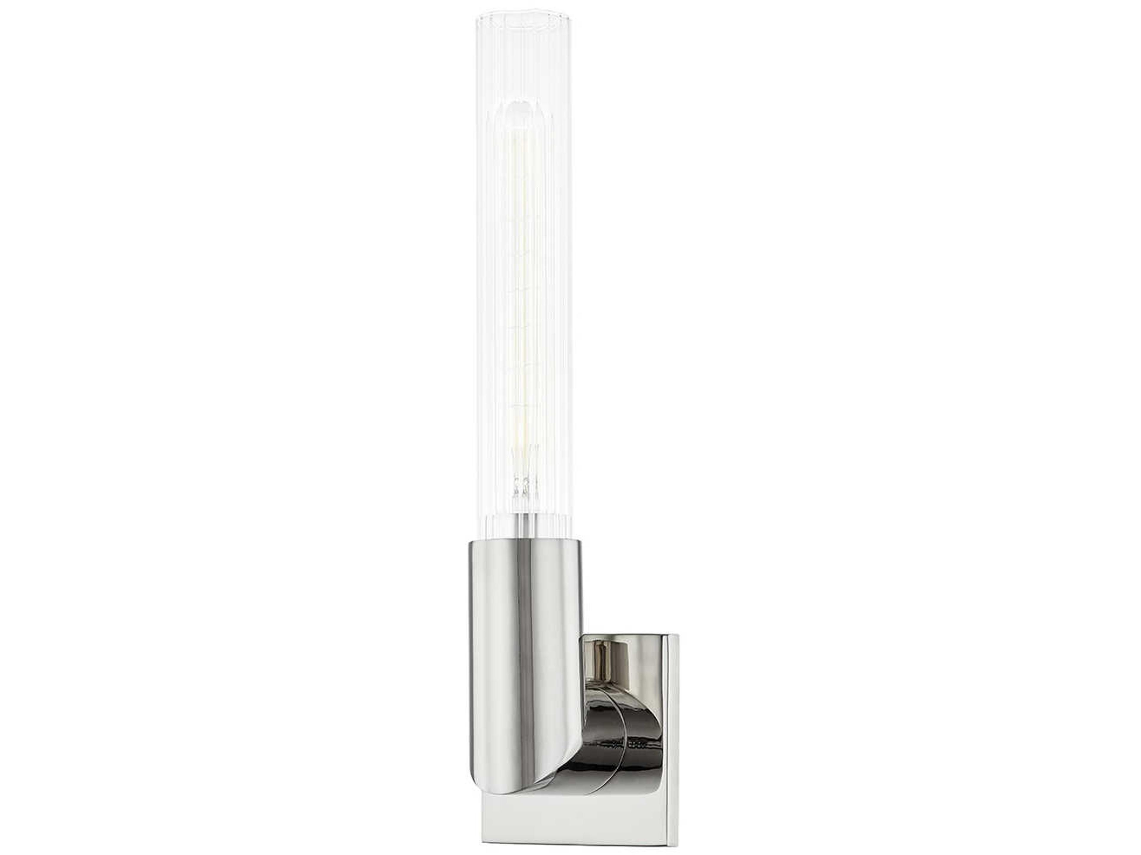 Hudson Valley Asher 1-Light Polished Nickel Glass Wall Sconce