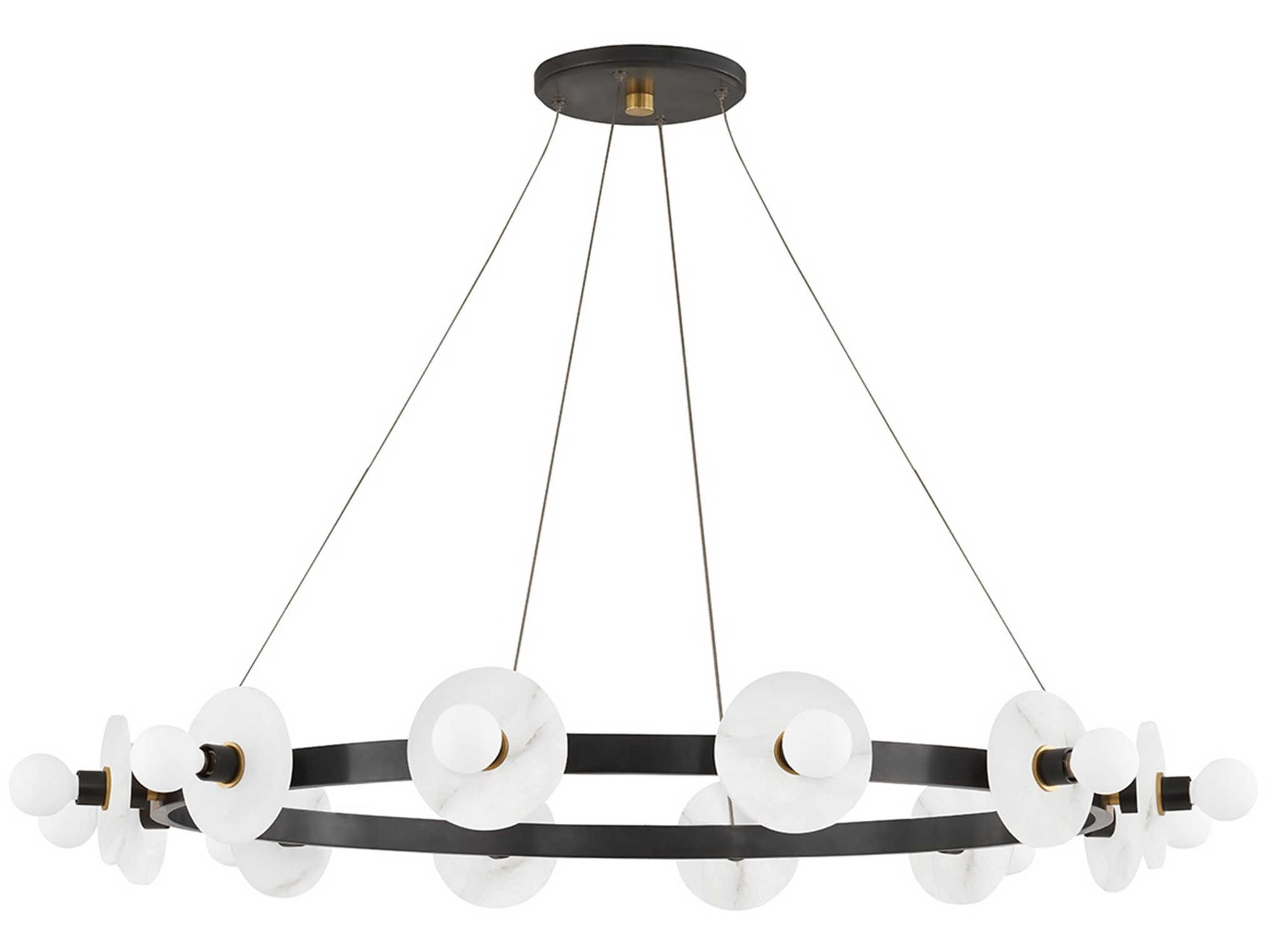 Hudson Valley Austen 12-Light Aged Old Bronze Candelabra Geometric Round Chandelier