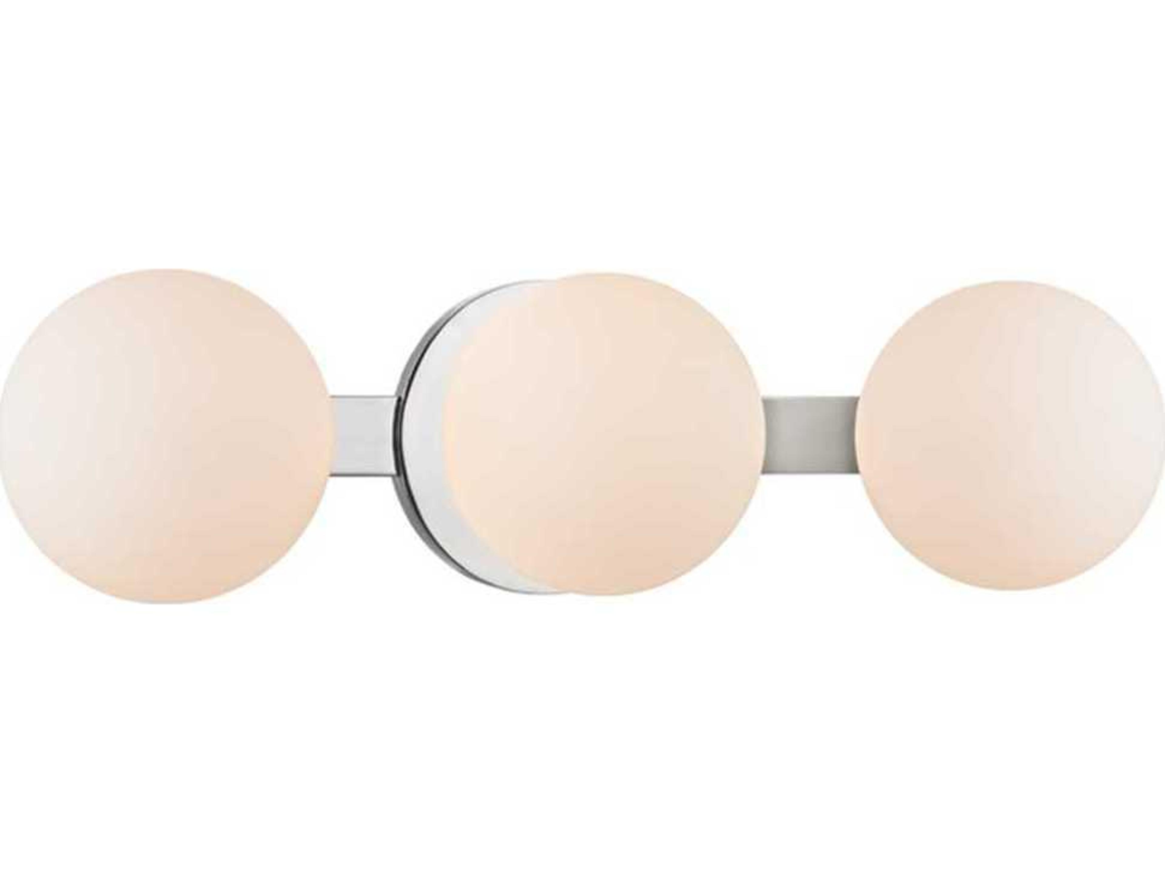 Hudson Valley Baird 3-Light Polished Chrome Off White Glass LED Vanity Light