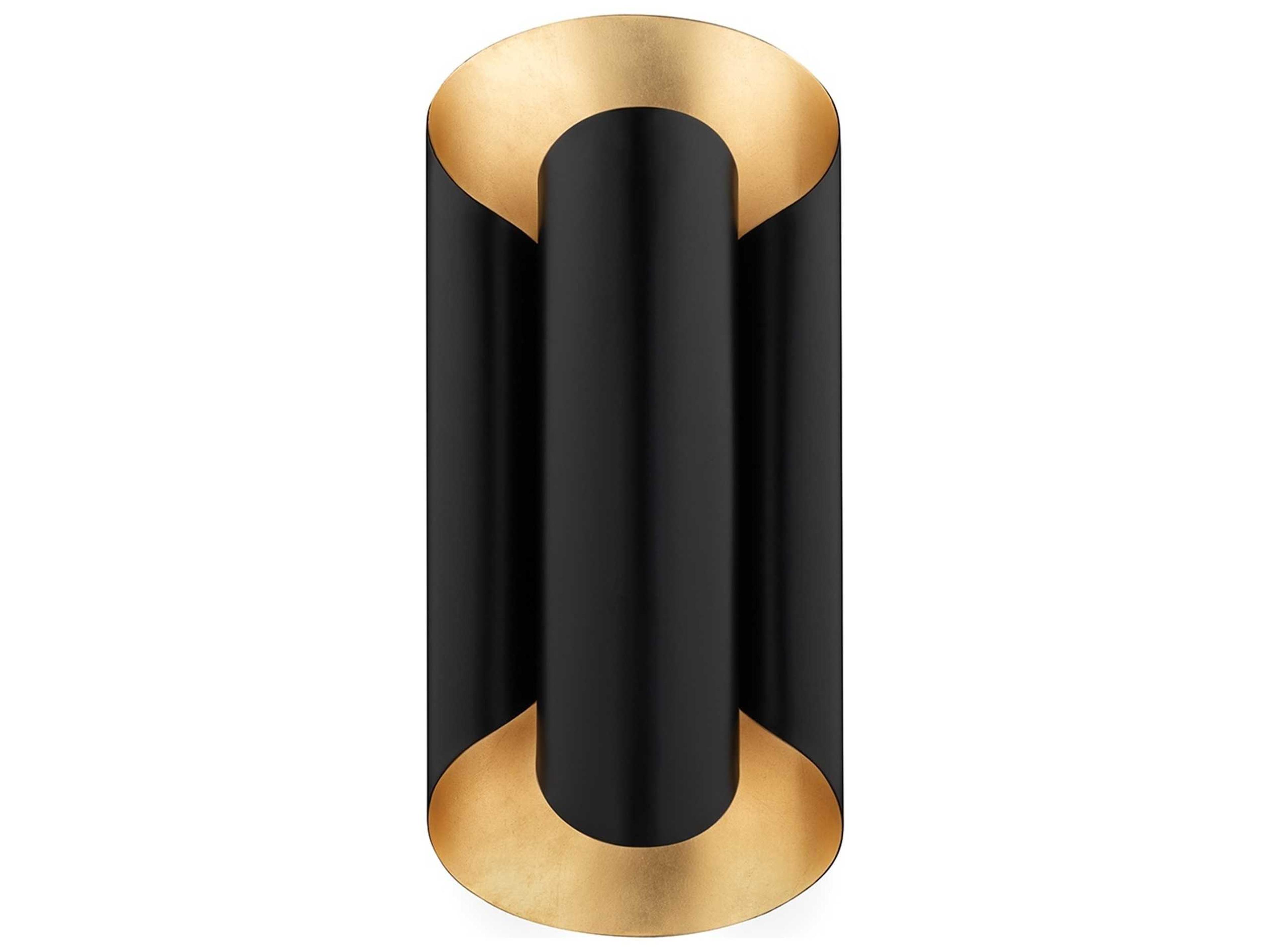Hudson Valley Banks 2-Light Gold Leaf Black Wall Sconce