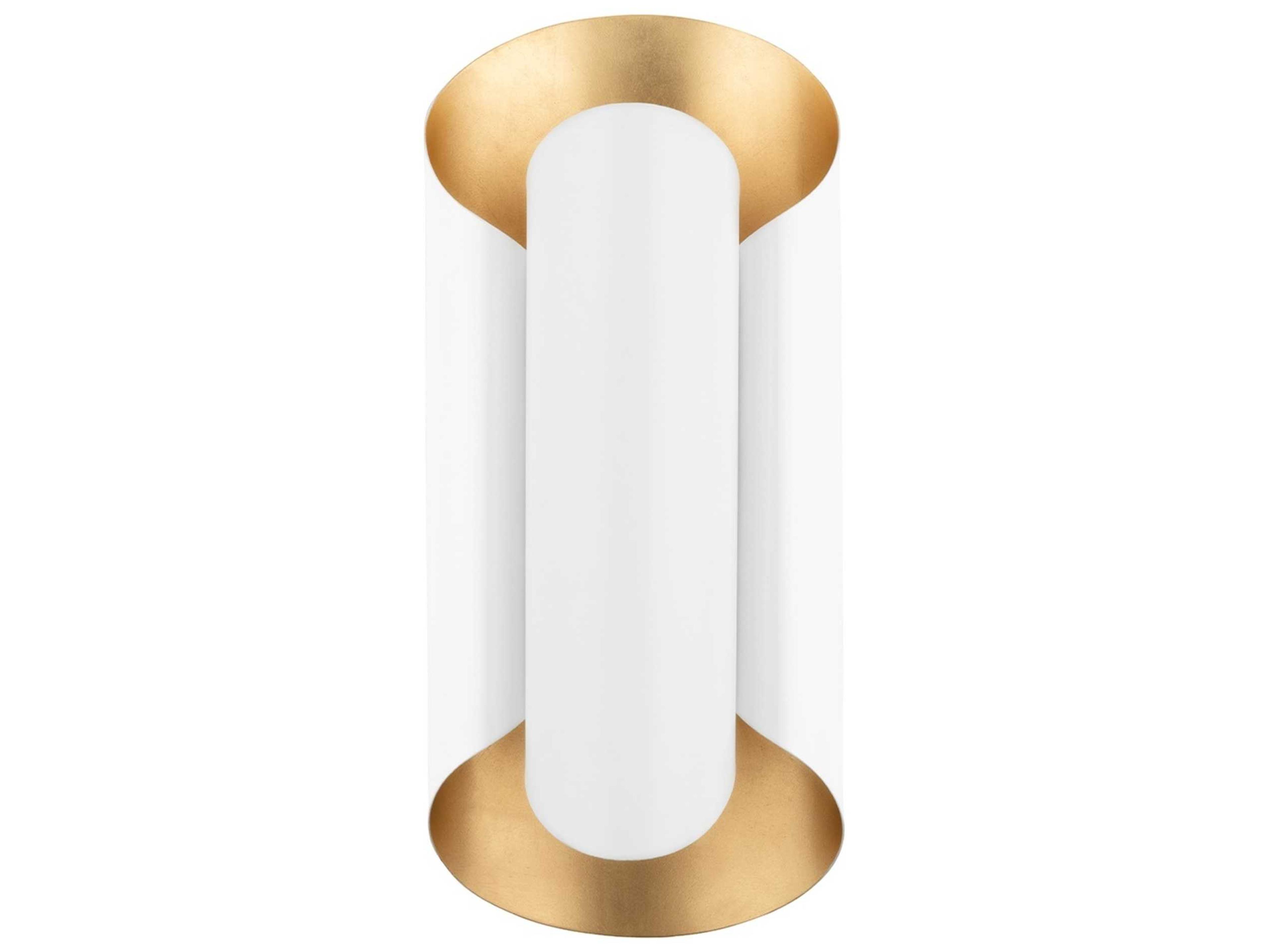 Hudson Valley Banks 2-Light Gold Leaf White Wall Sconce